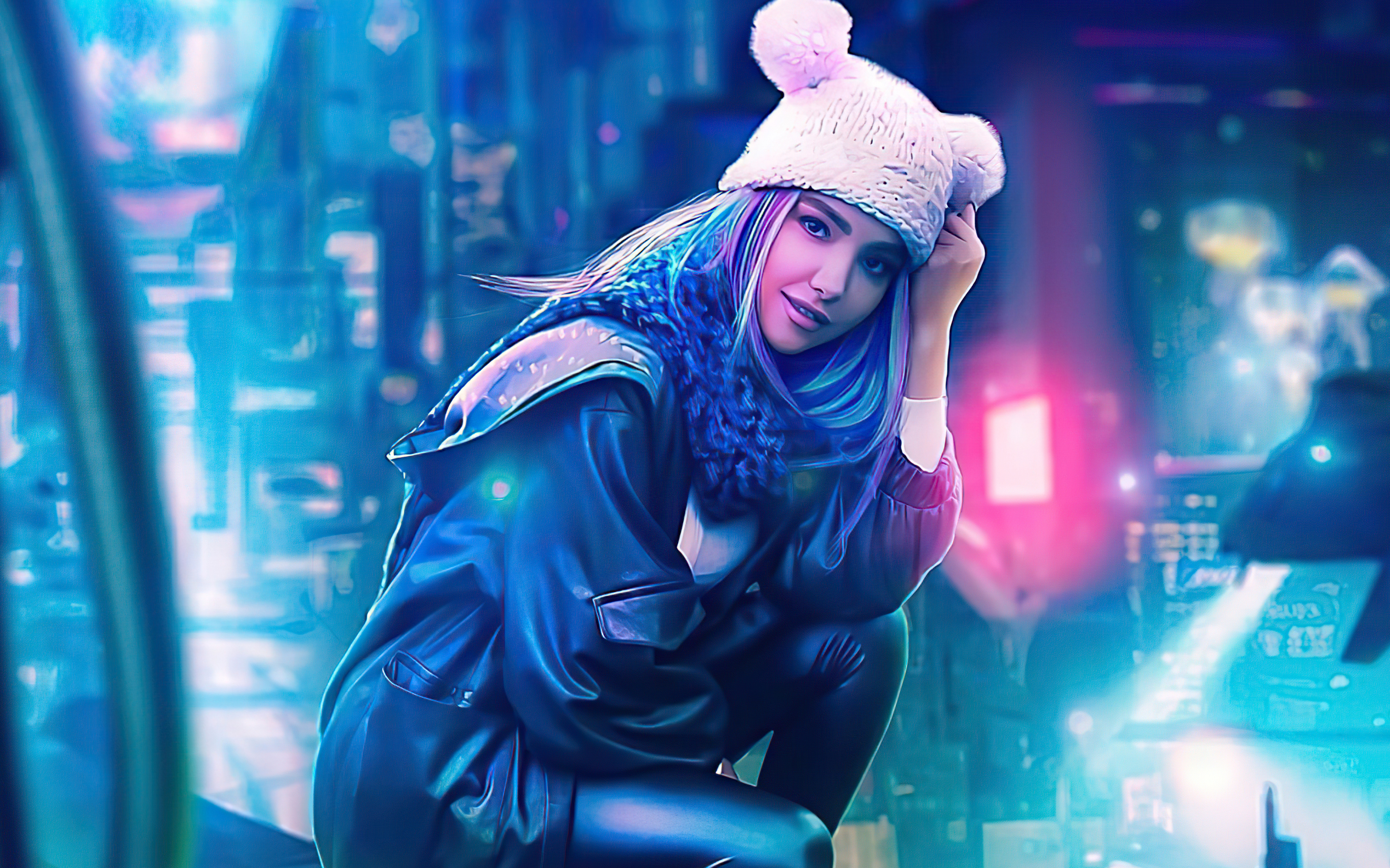 Cyberpunk Girl Winter Is Coming 5k 4k HD 4k Wallpaper, Image, Background, Photo and Picture