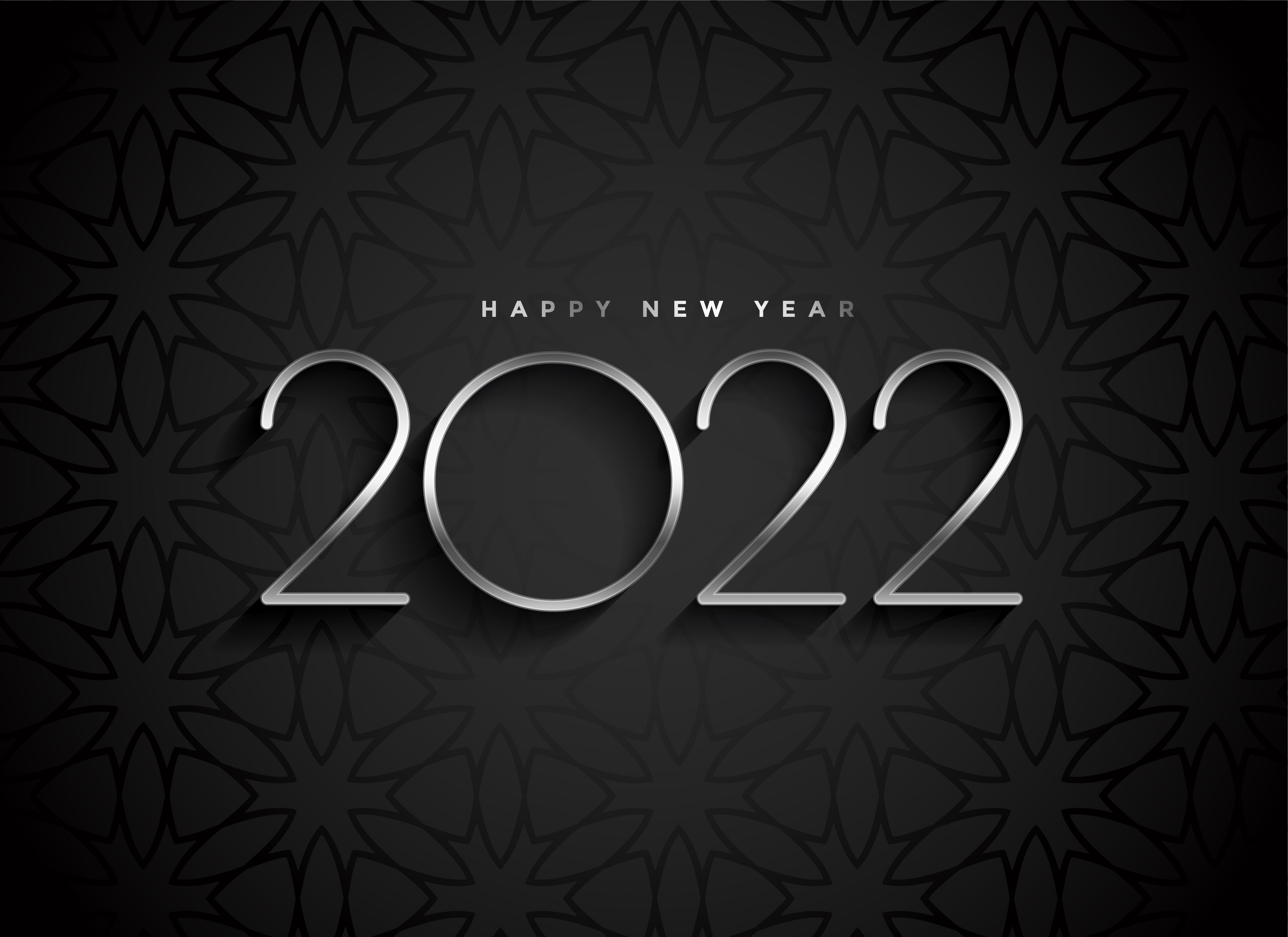 New Year 2022 Black Wallpaper
