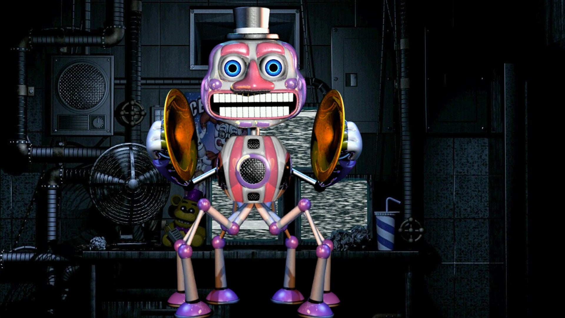 Made this cursed image of Music Man with eyes