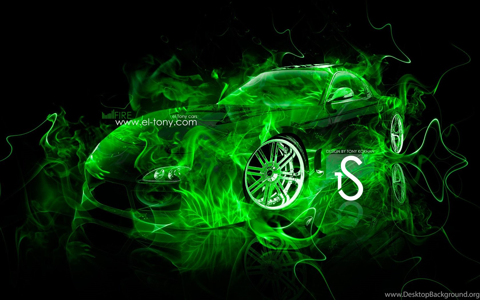 Mazda RX7 Fire Abstract Car 2013 « El Tony Desktop Background