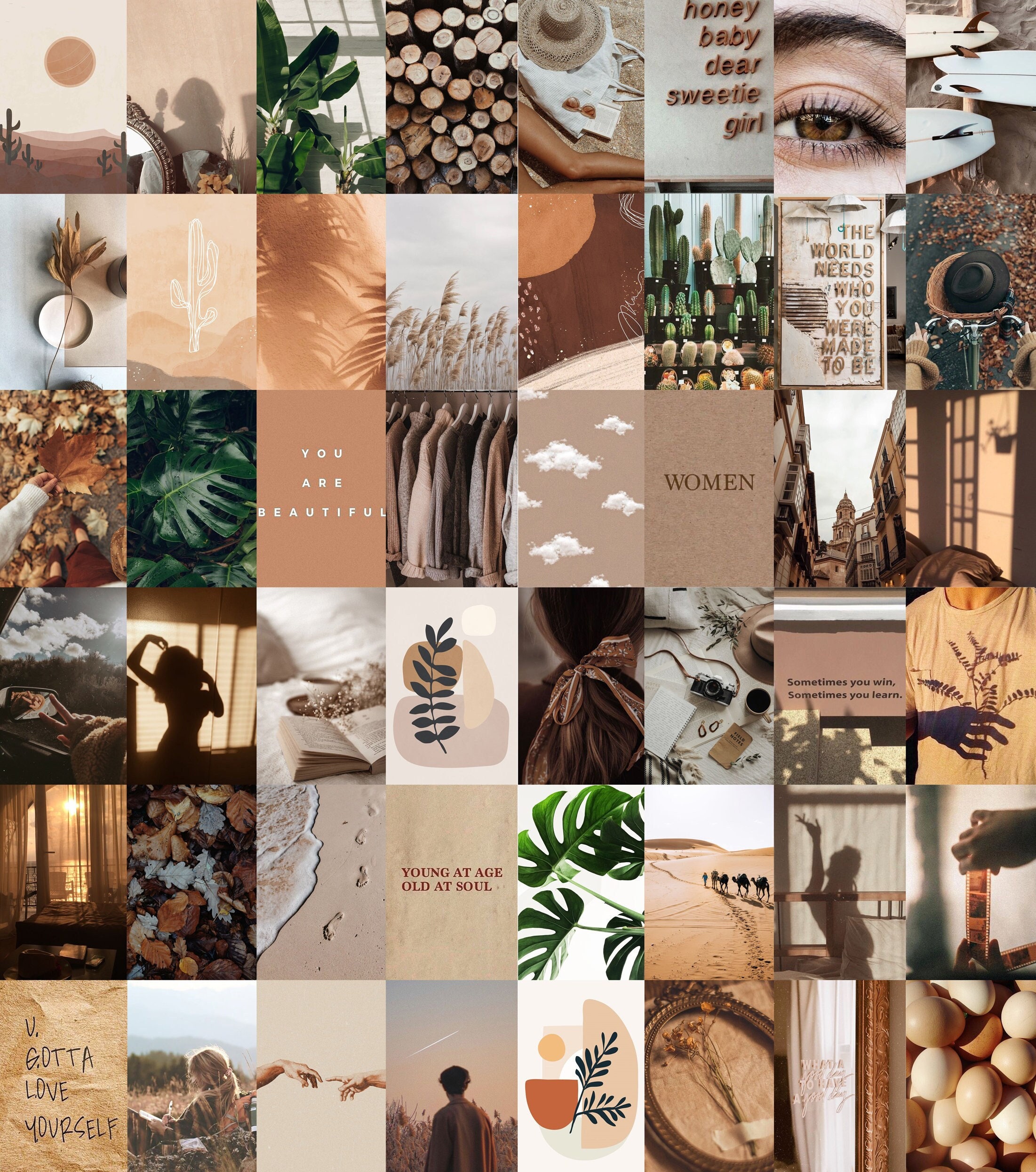 Earth Inspired Collage Kit Boho Aesthetic Wall Collage Earth