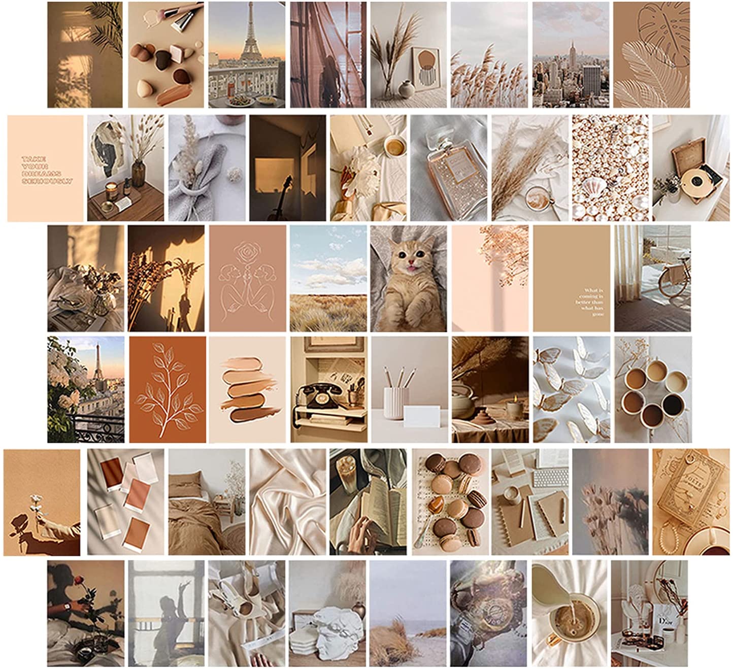 Buy Beige Boho Wall Collage Kit Aesthetic Picture, Cream Decor Boho Aesthetic Photo , Wall Decor Posters for Girls Bedroom Wall, Dorm Room Photo Collage Kit Wall Decor 4x6 Inches Online