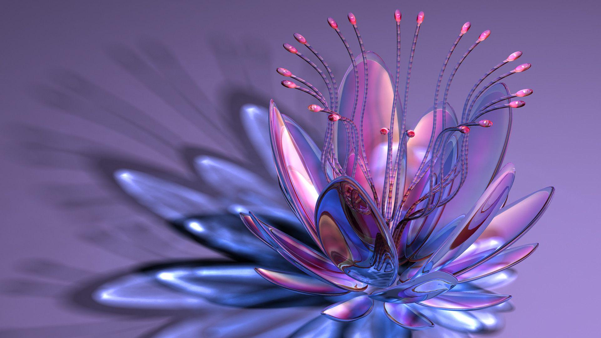 Aquarius Glass Flower HD Wallpaper 3D For Desktop Mobile Phones And Lapx1080, Wallpaper13.com