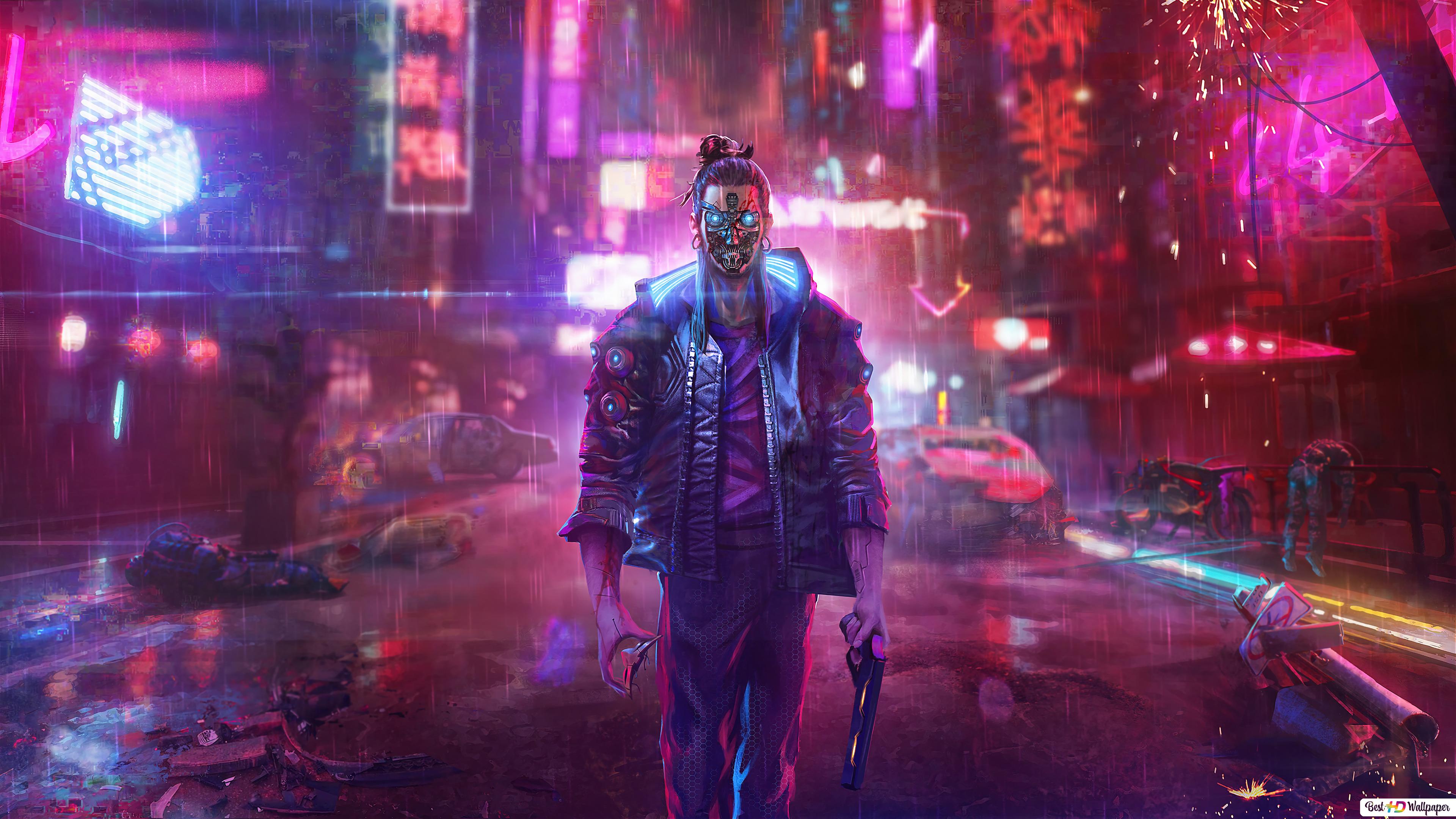 Cyberpunk 2077' Video Game (Cyborg Ninja) HD wallpaper download 2077 wallpaper