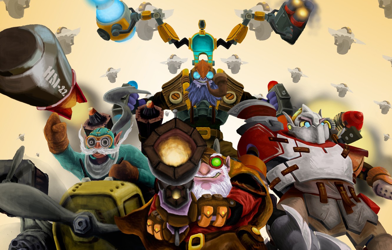 Wallpaper team, sniper, heroes, Dota 2, Clockwerk, Tinker image for desktop, section игры
