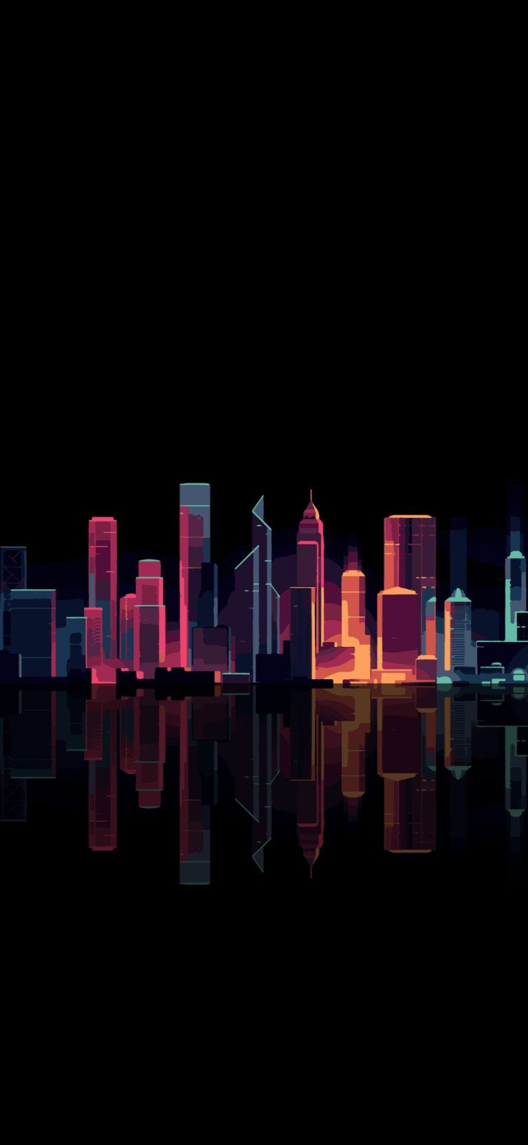 Cityscape Dark Black Samsung Galaxy M01 Core HD Wallpaper