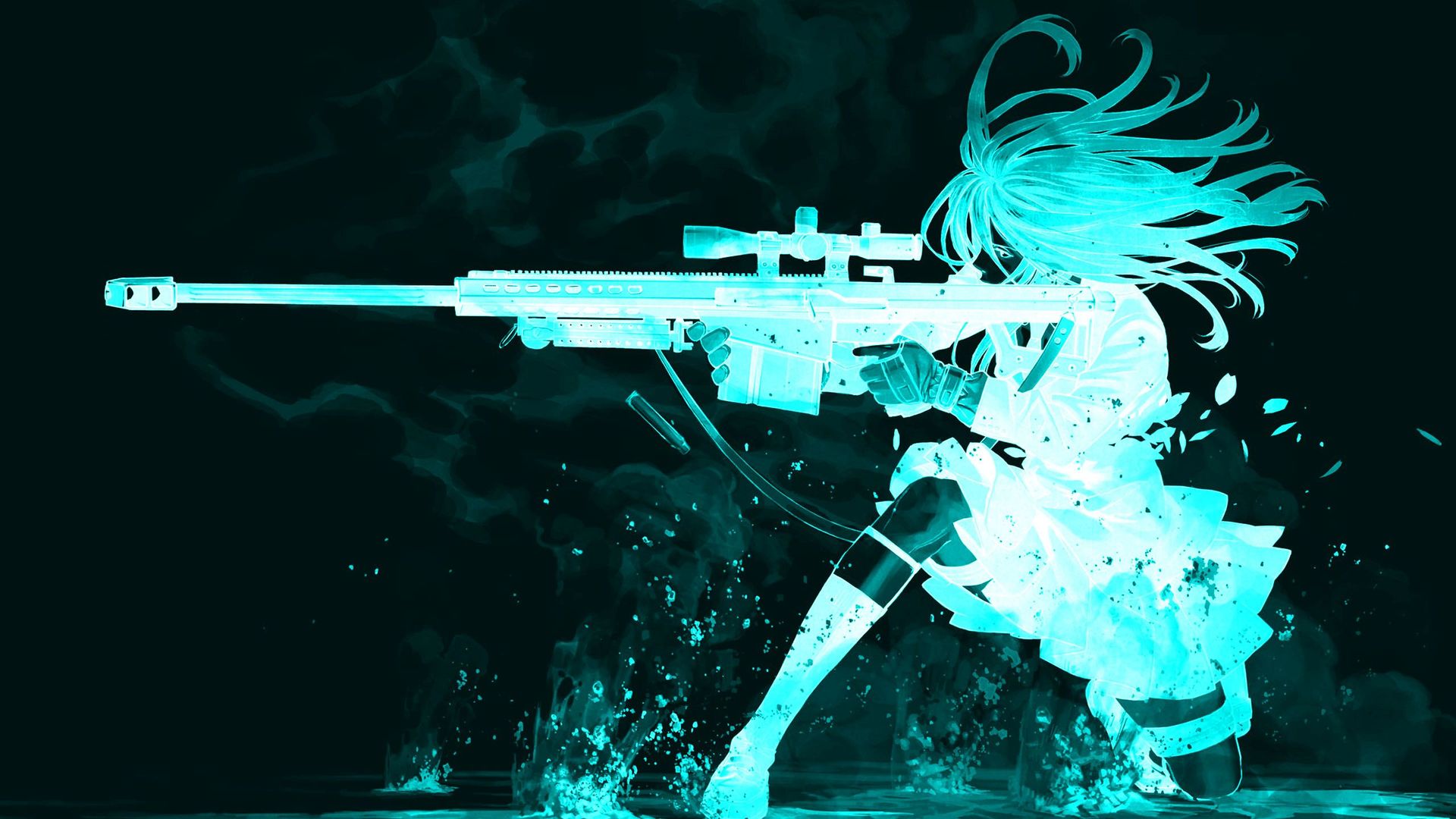 Anime Girl With Weapons Wallpaper