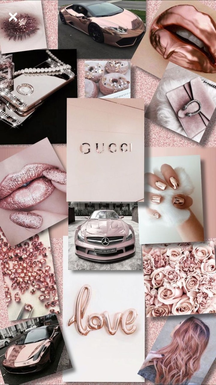 Rose Gold Collage Wallpaper