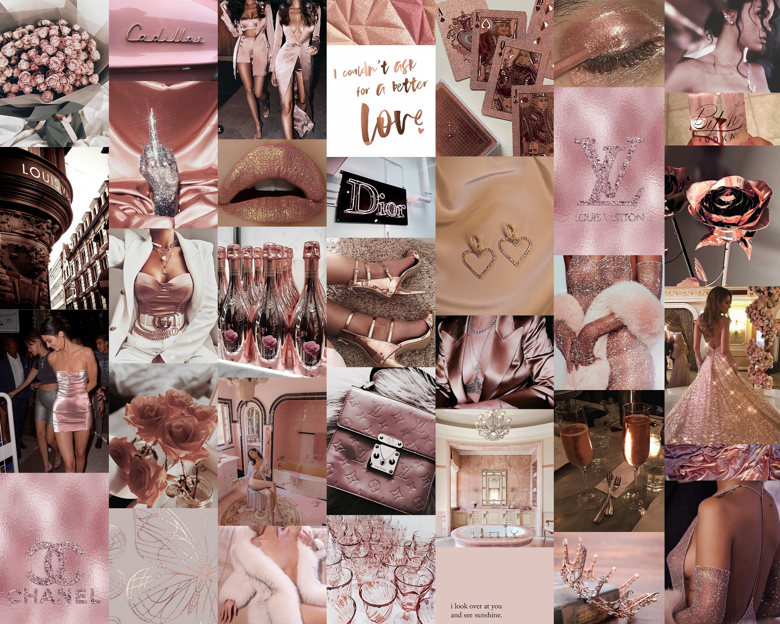 ROSE GOLD AESTHETIC Digital Wall Collage Set 60 Image