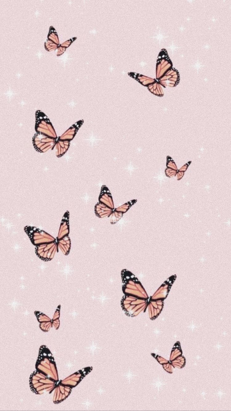 Pink butterfly background. Butterfly background, Cute patterns wallpaper, Cute wallpaper background