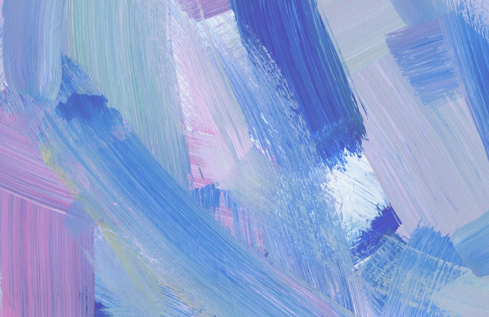 Pink & Blue Abstract Brush Strokes Wallpaper Mural