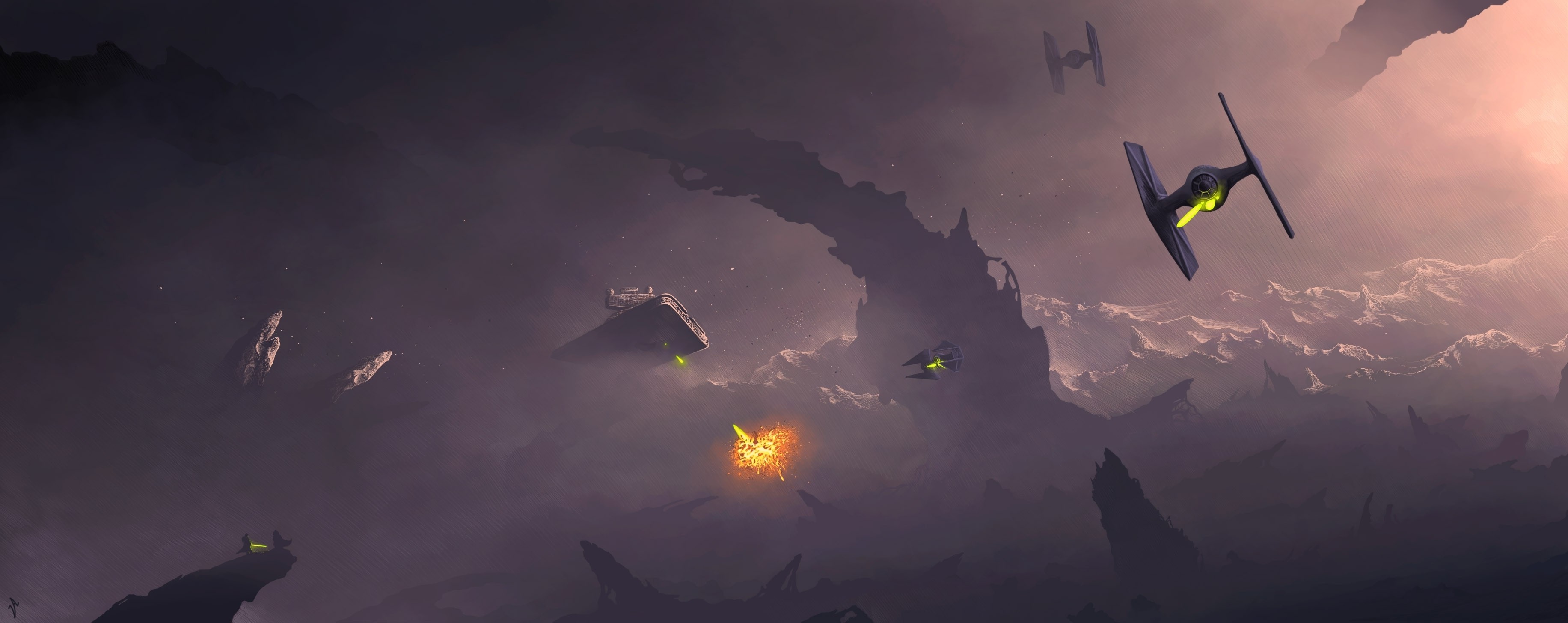 Star Wars, Artwork, TIE Fighter Wallpaper HD / Desktop and Mobile Background