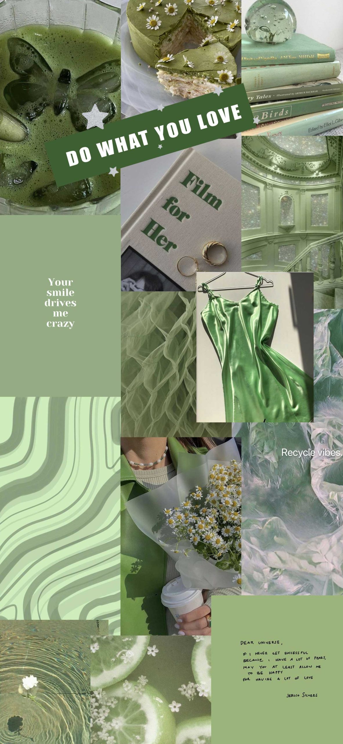 Collage Wallpaper Ideas, Sage Green Aesthetic Wallpaper