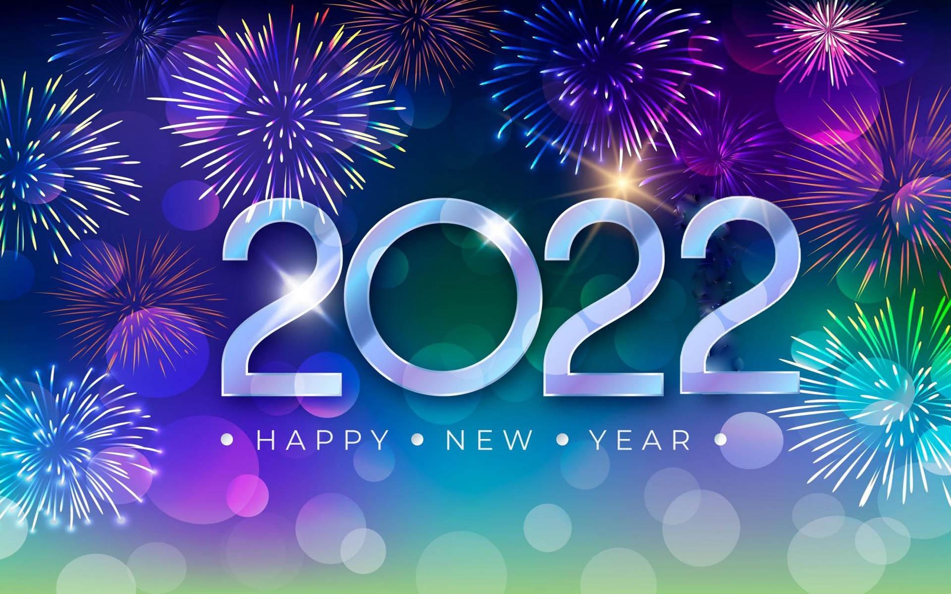 Happy New Year 2022 Blue HD Wallpaper For Laptop And Tablet Free Download, Wallpaper13.com