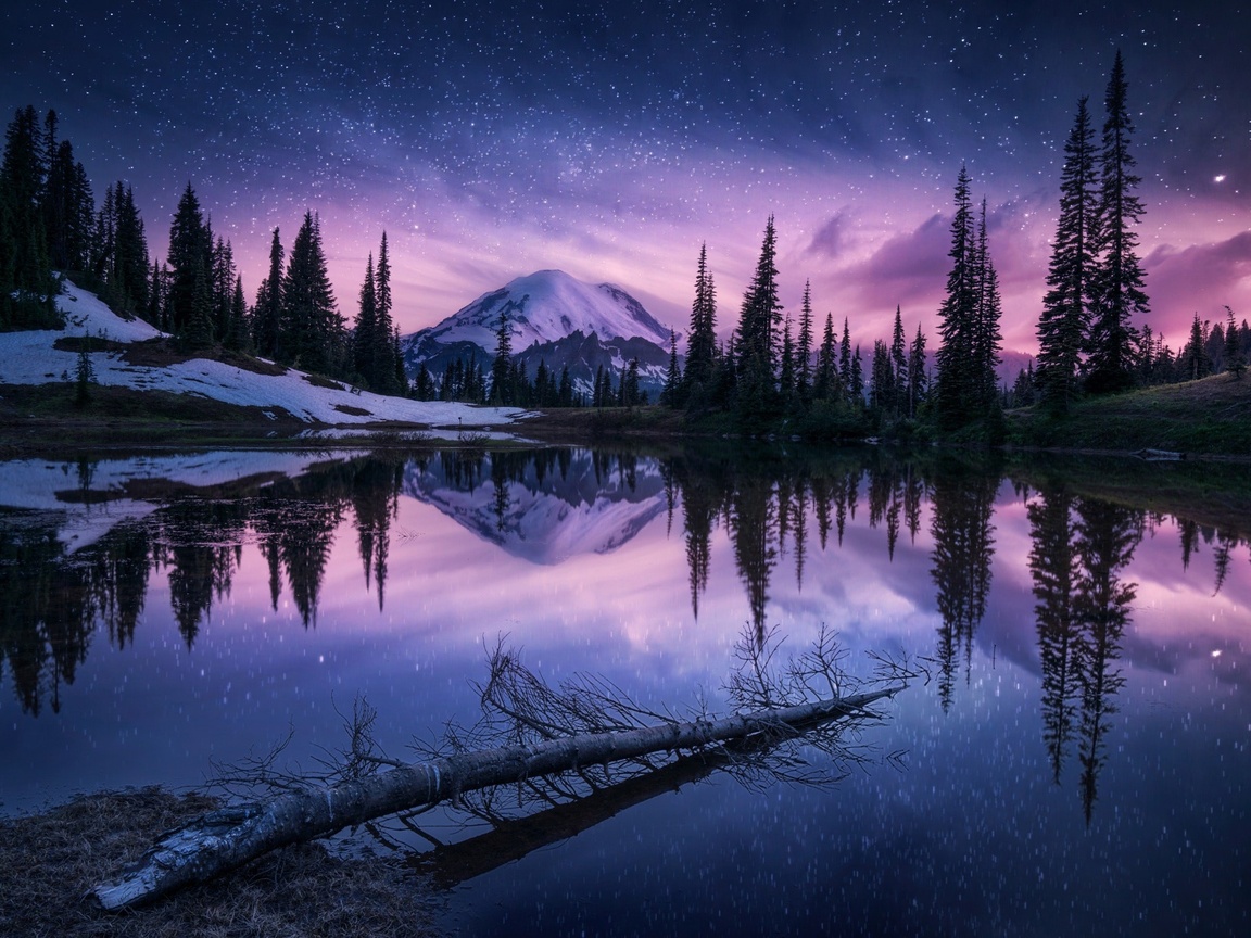 Lake Nature Night Reflection 1152x864 Resolution HD 4k Wallpaper, Image, Background, Photo and Picture