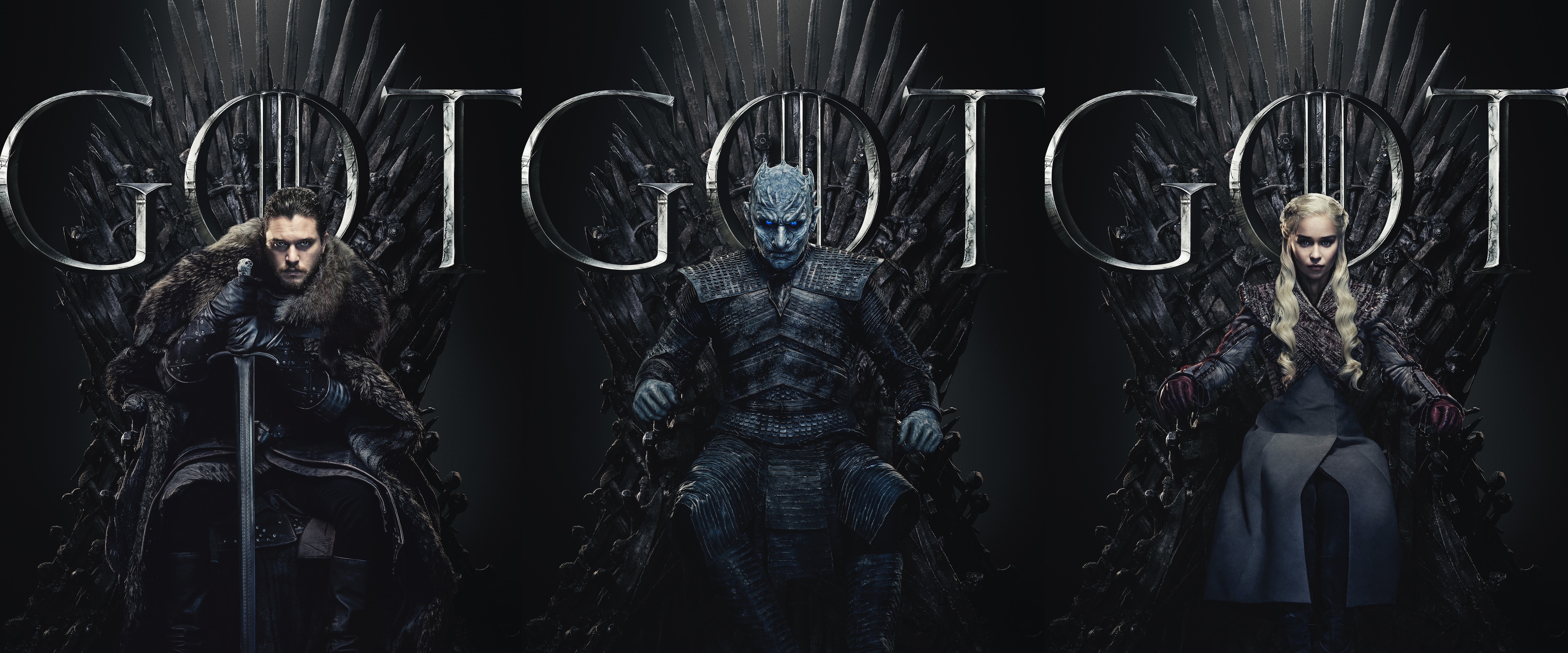 Jon Snow Night King Daenerys Targaryen Game of Thrones Season 8 8K Wallpaper