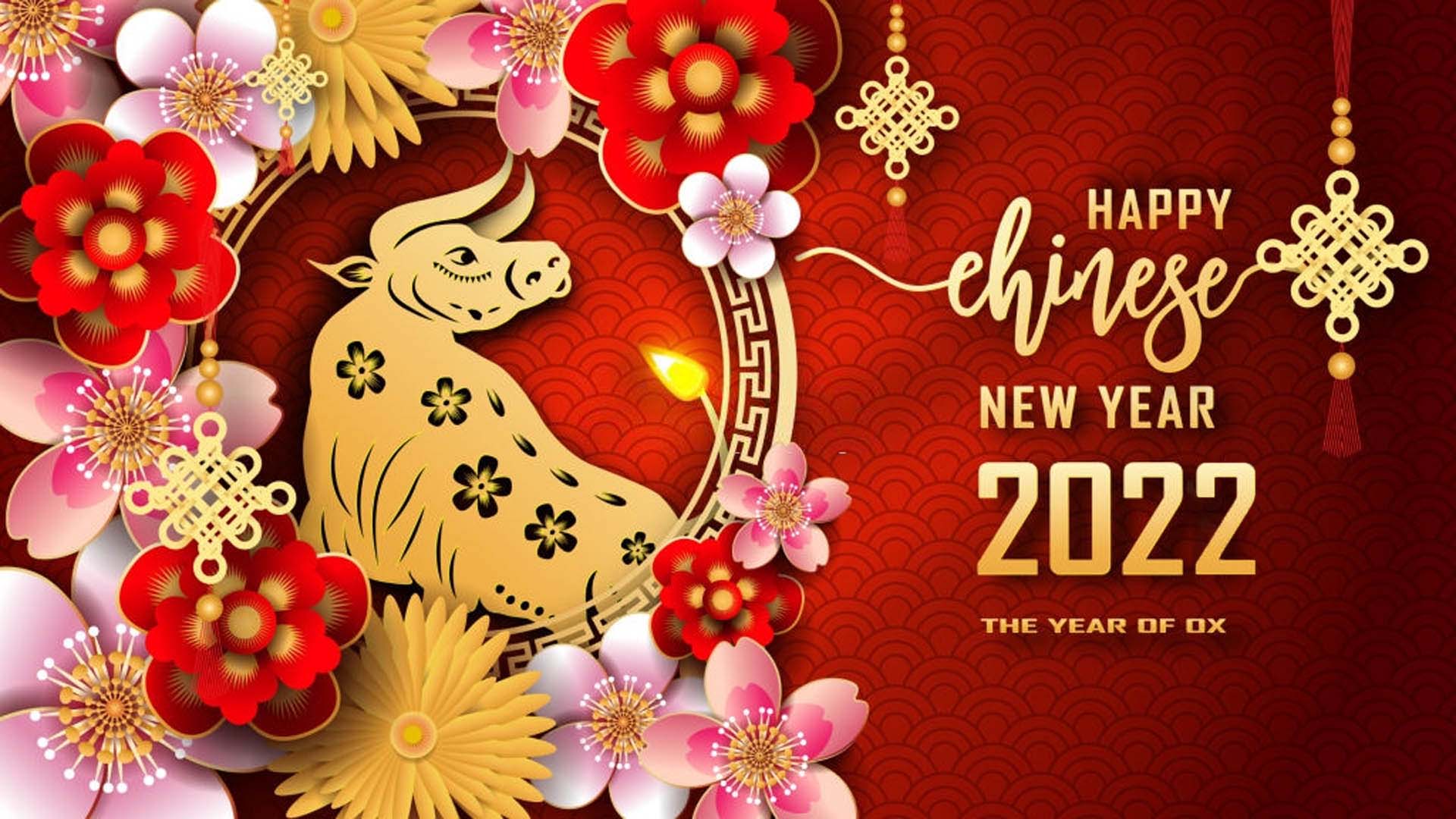 Happy Chinese New Year 2022 Red Wallpaper HD, Wallpaper13.com