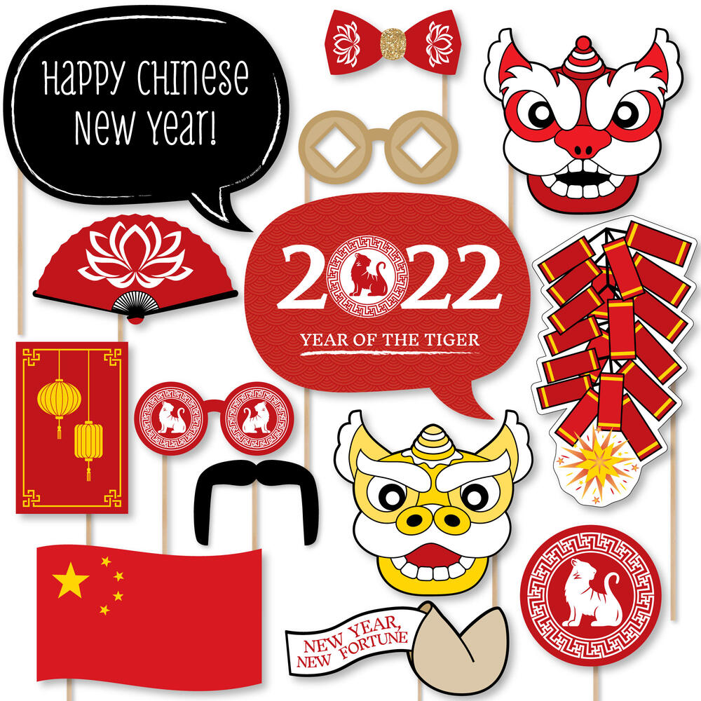 Chinese New Year Year of the Tiger Photo Booth Props Kit