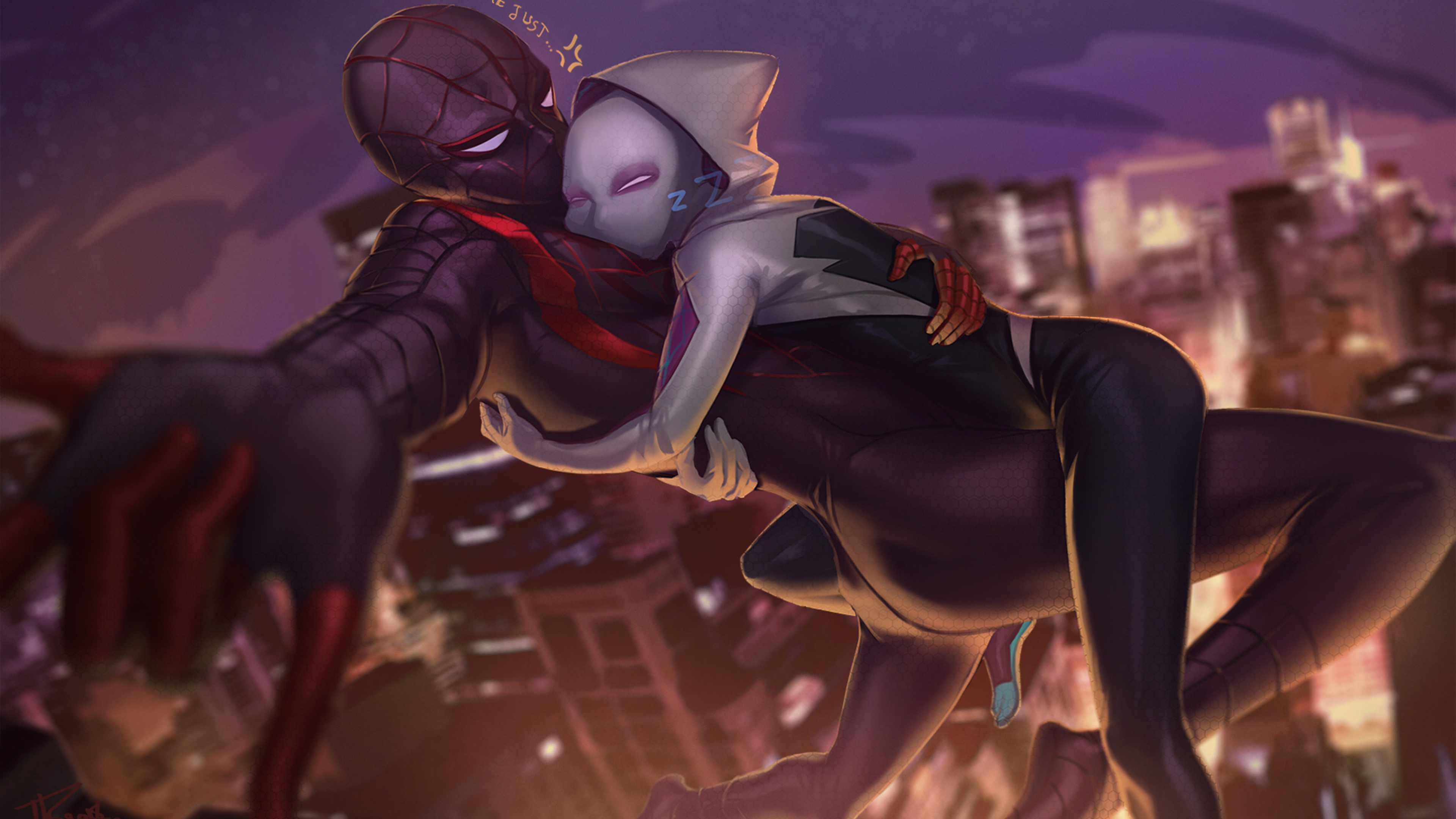 3840x2160 Miles Morales And Gwen Stacy 4k HD 4k Wallpapers, Image, Backgrou...