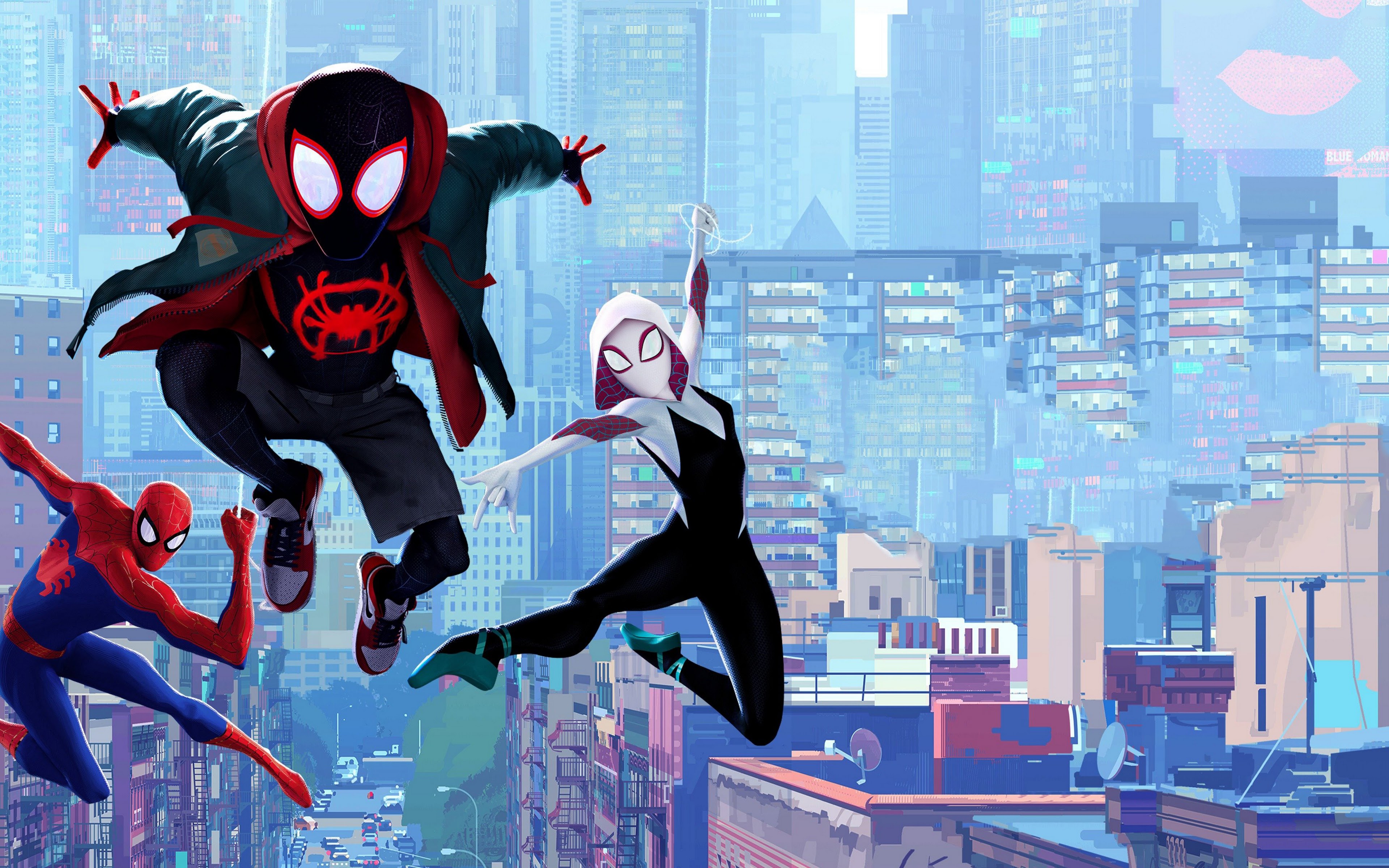 Miles Morales Spider Gwen Peter Parker Spider Man: Into TheSpider Verse 4K Wallpaper