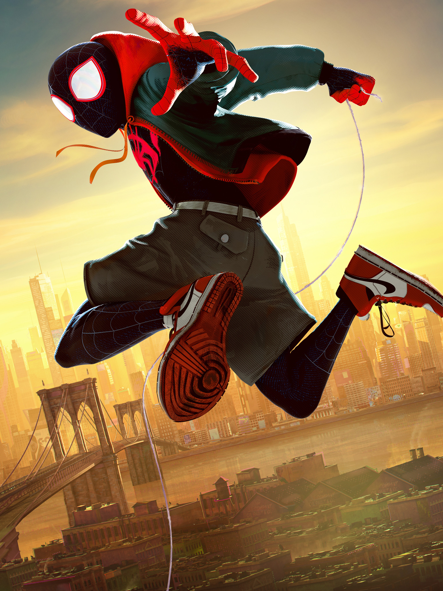 Wallpaper, Spider Man, Spider Gwen, Miles Morales 1536x2048