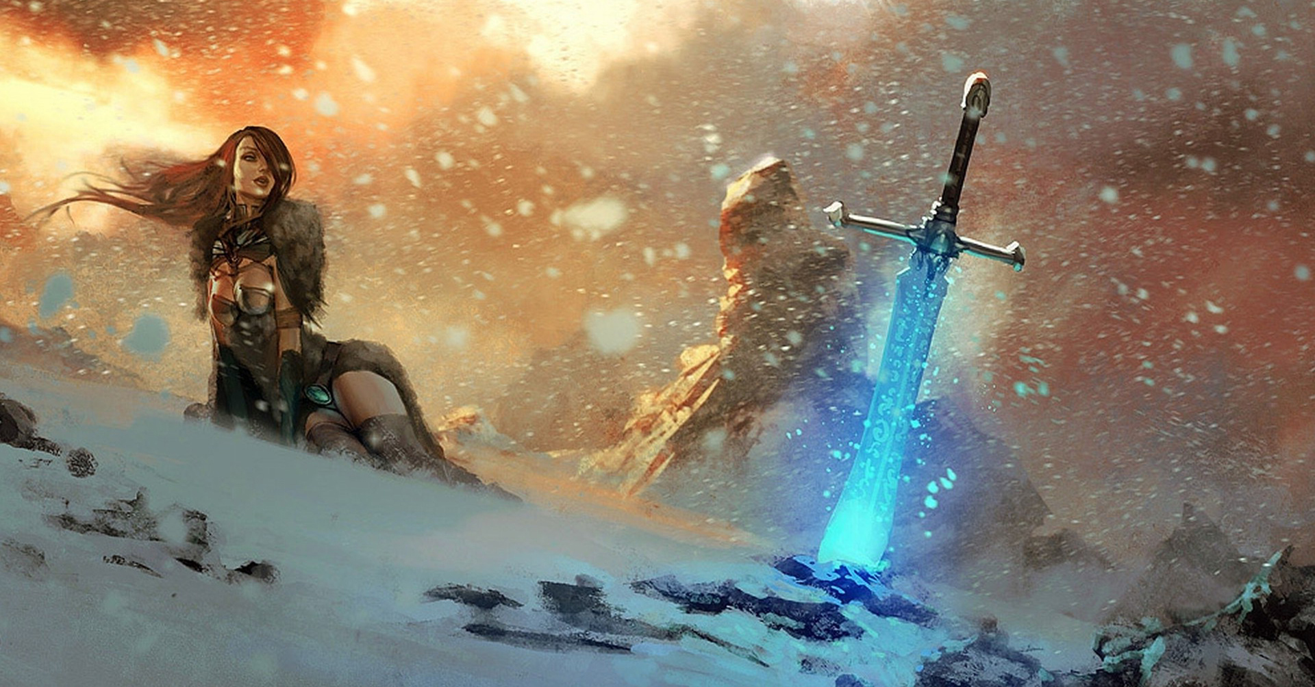 Wallpaper, water, sky, snow, winter, ice, Freezing, fun, artworks, computer wallpaper, geological phenomenon, drawings, 1920x1004 px, Abstract Art Wallpaper HD, cool photo, retro image, abstract illustration, Abstract Wallpaper Desktop, Abstract Colors