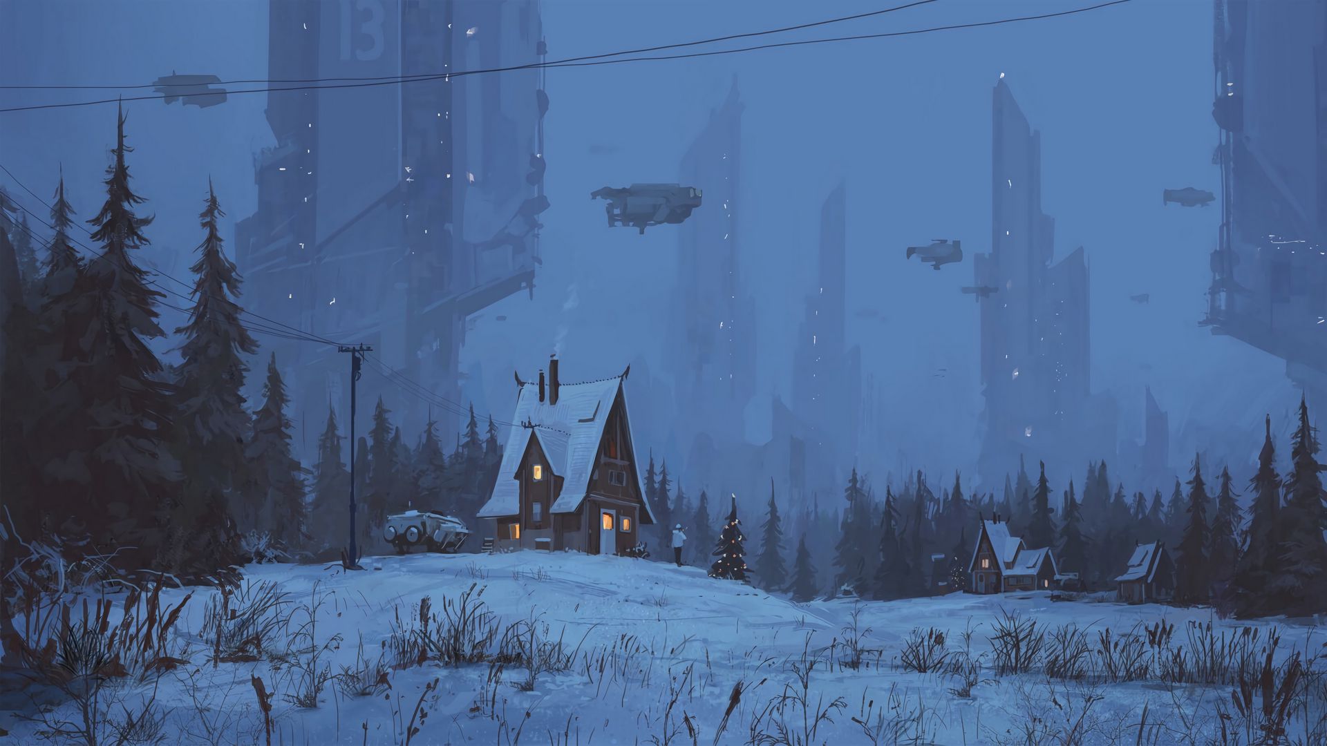 wallpaper 1920x1080 house, future, art