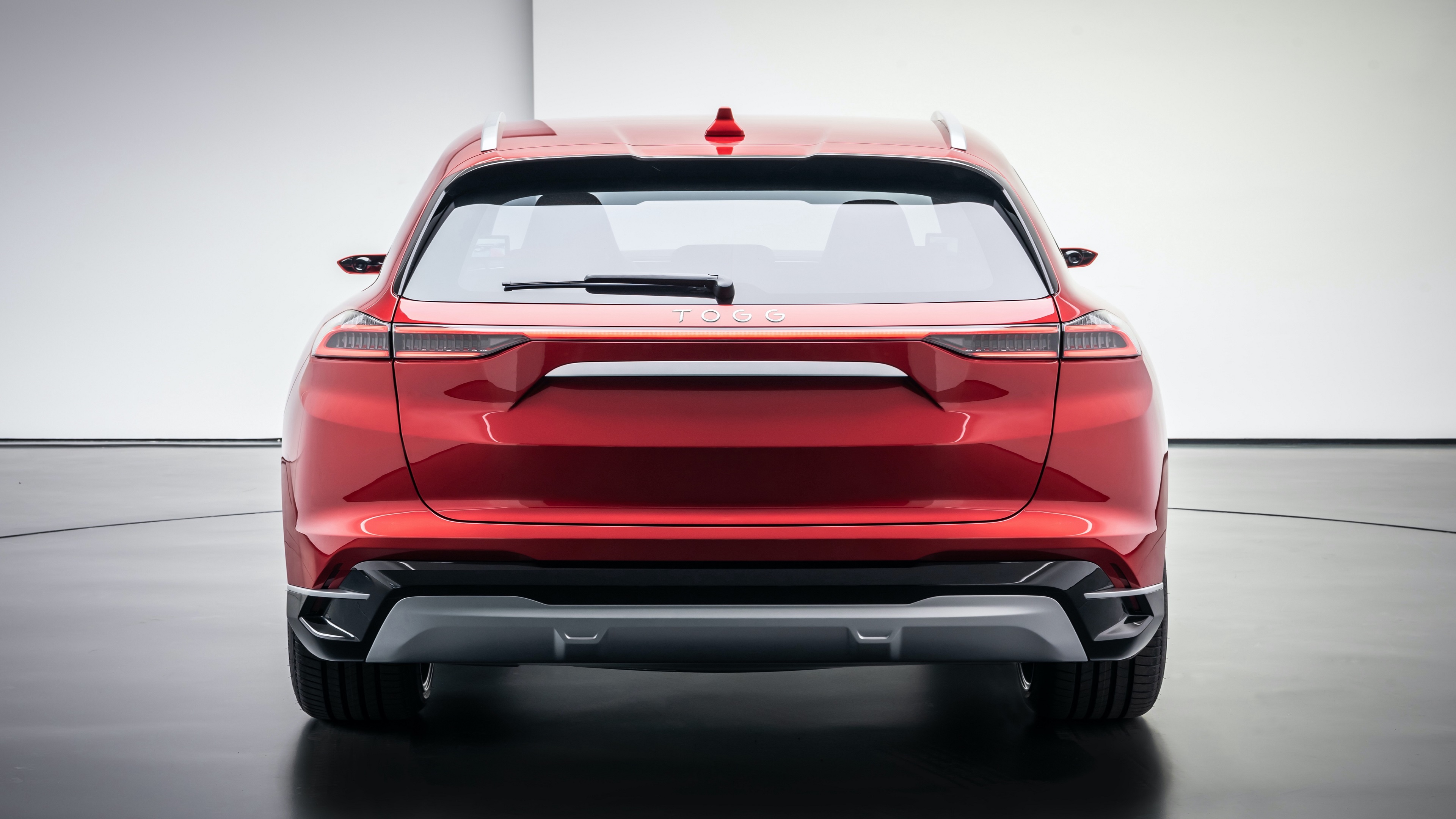 Wallpaper 4k Togg, Electric Car of Turkey 2022 4×4 400 Hp Red Rear Wallpaper