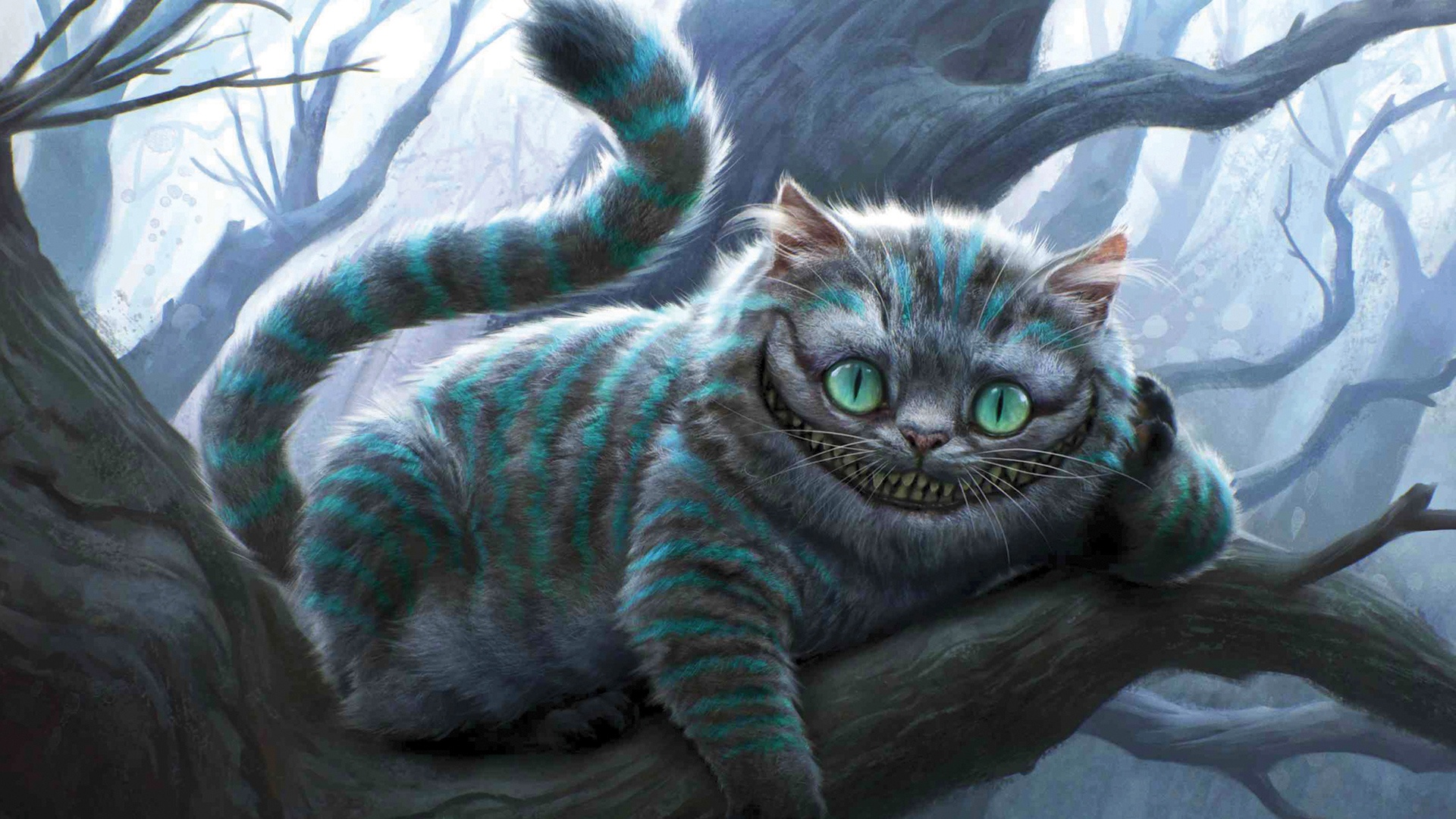 Download 1920x1080 HD Wallpaper cheshire cat fluffy alice in wonderland, Desktop Background HD