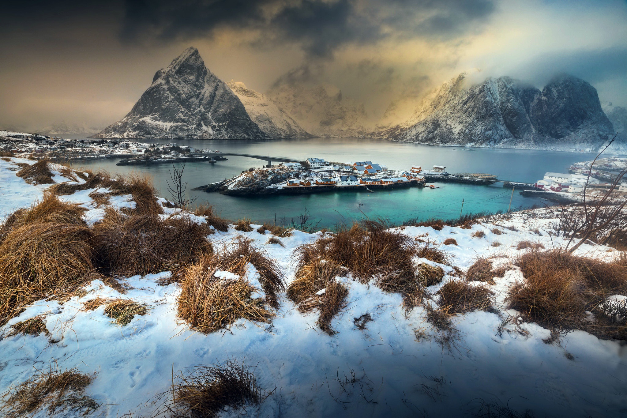 Wallpaper, snow, ice, winter, landscape, Norway 2048x1365