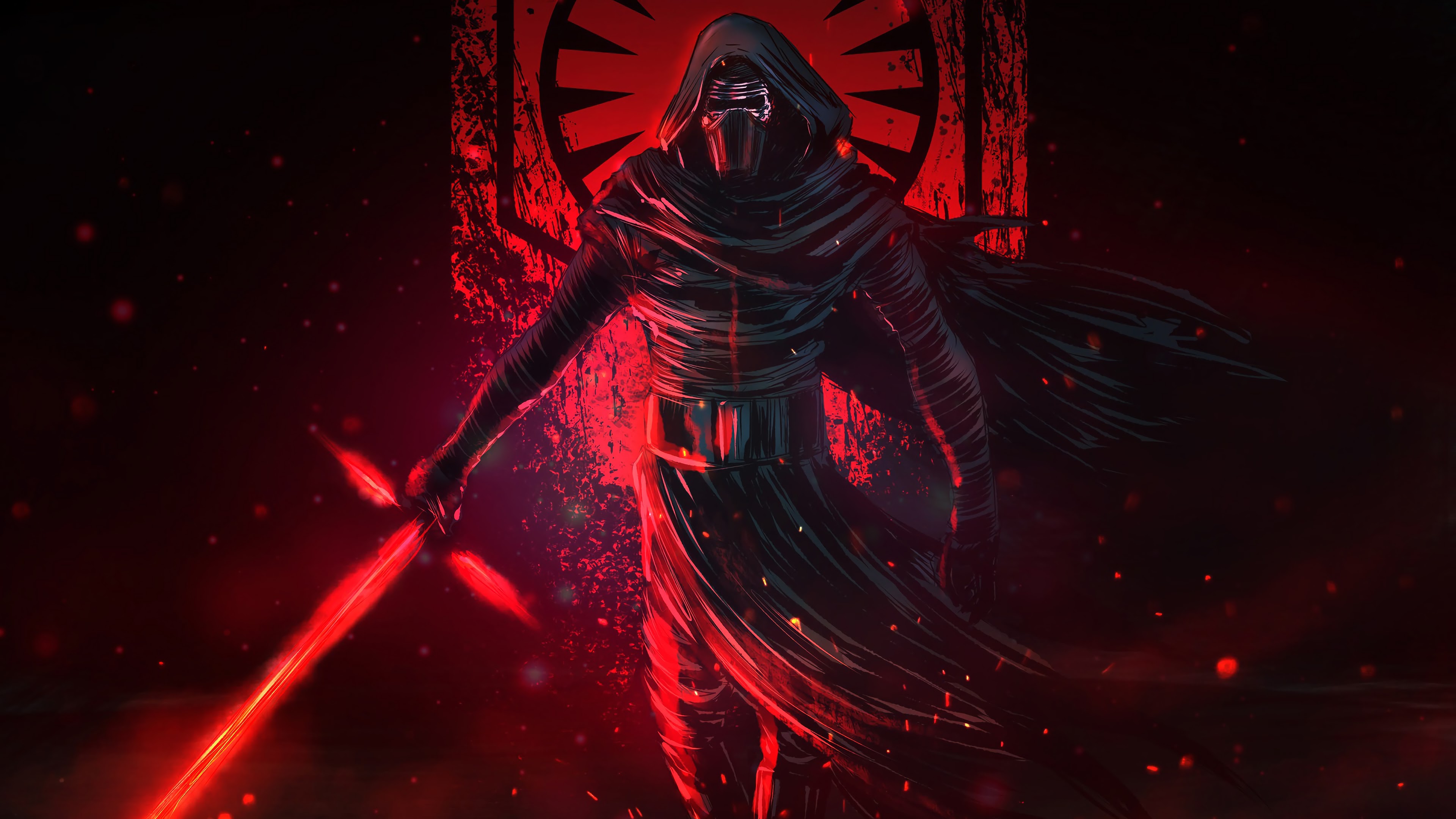 Kylo Ren Lightsaber Star Wars 4K Wallpaper