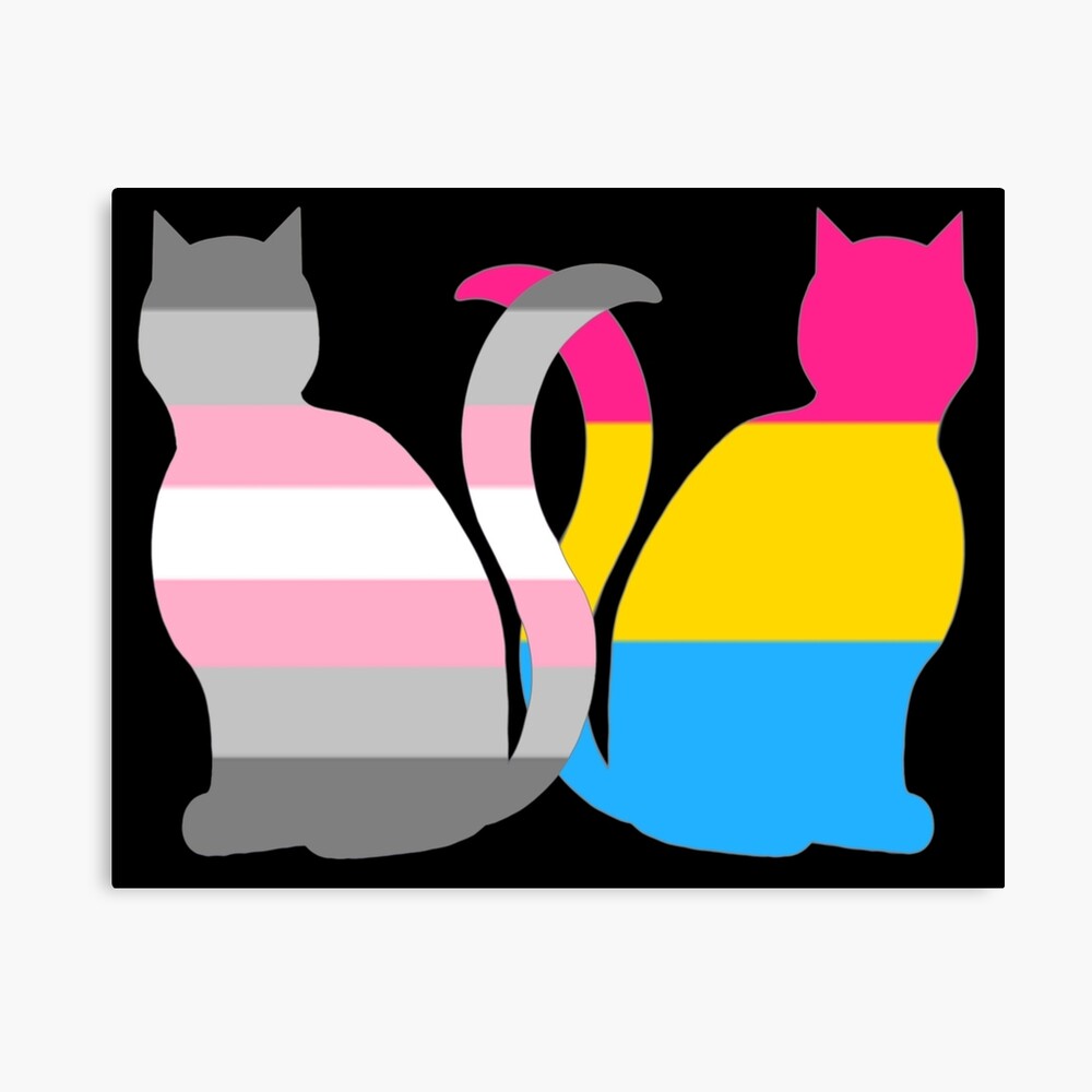 Pansexual Demigirl Pride Cats Metal Print