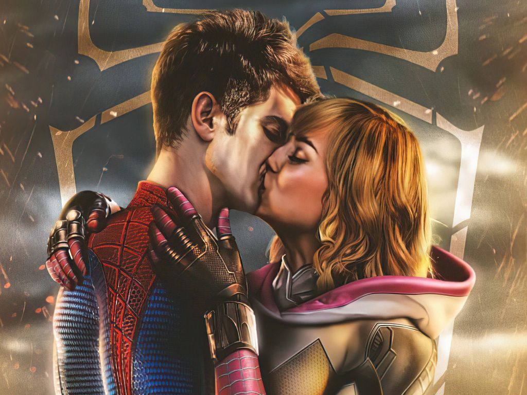 Spiderman And Gwen Stacy Kissing 4k 1024x768 Resolution HD 4k Wallpaper, Image, Background, Photo and Picture