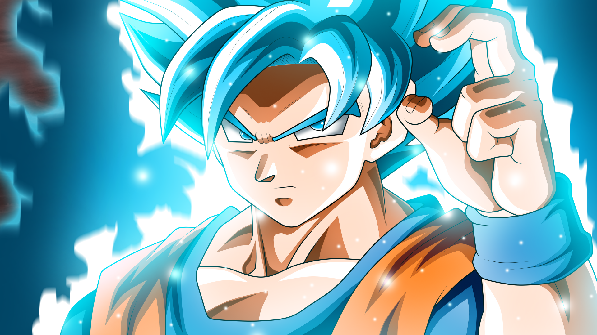 Blue Hair Goku Face - wide 2
