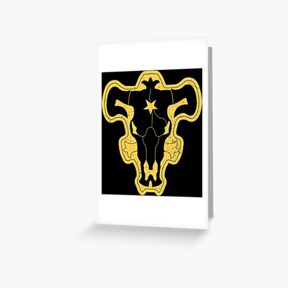 Black Bull Squad Worn Logo Clover Greeting Card