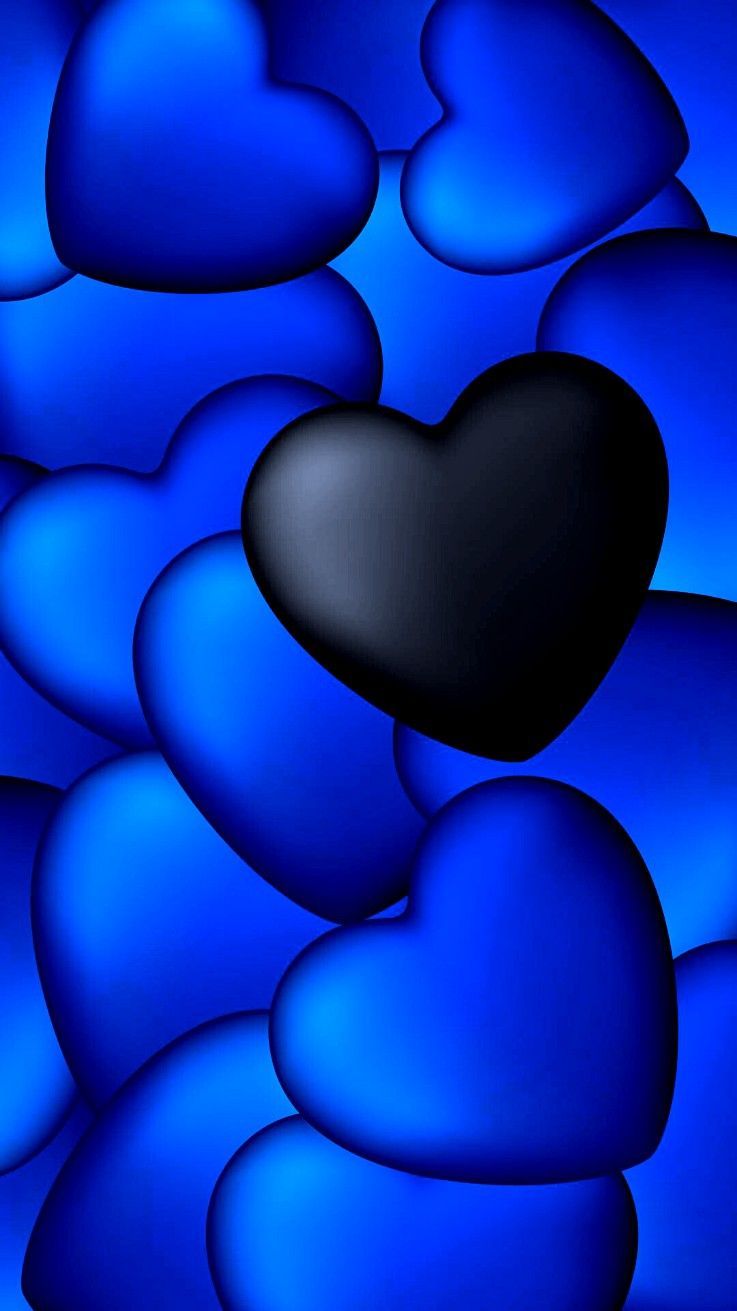 Black and Blue Heart Wallpaper, HD Black and Blue Heart Background on WallpaperBat