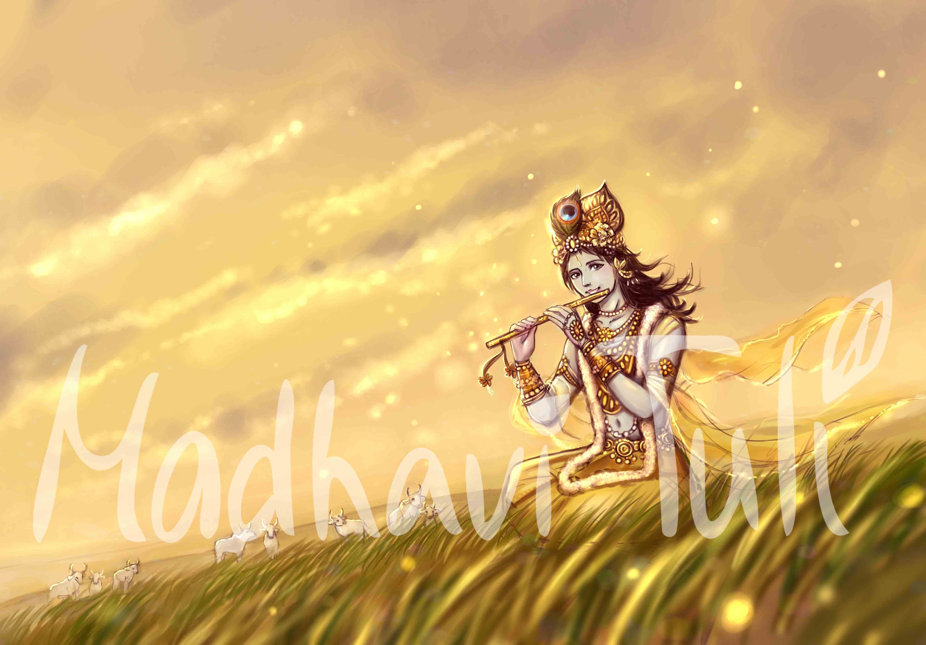 HD File Shri Krishna Playing Flute Radha Krishna Krishna