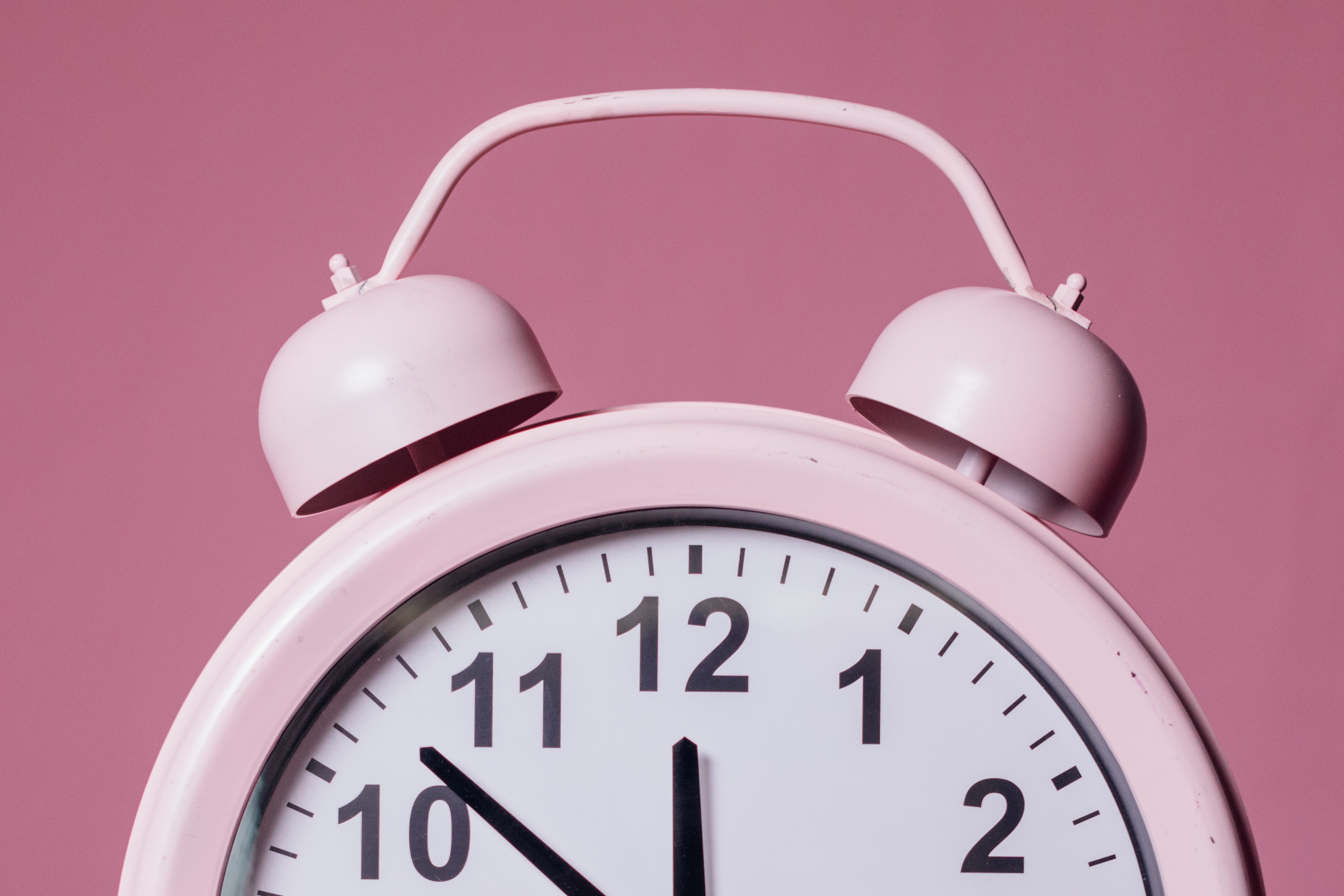 Close Up Photo Of Pink Alarm Clock · Free