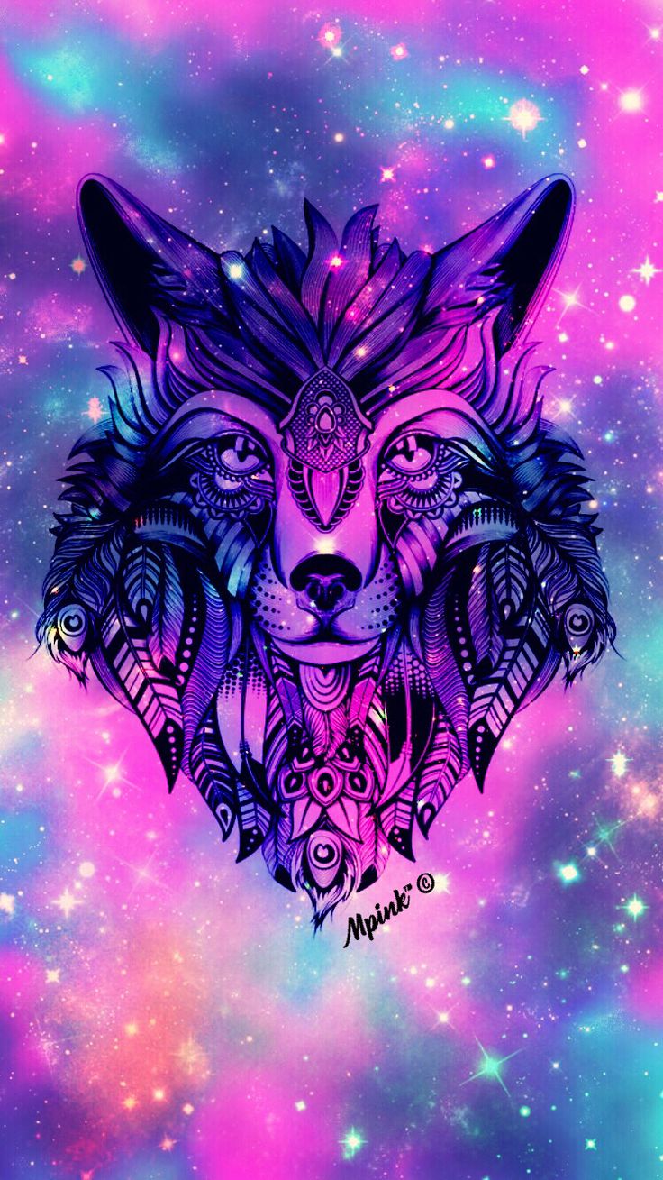 Galaxy Wolf Wallpaper Created By Me. Wolf wallpaper, Spirit animal art, Mythical creatures art