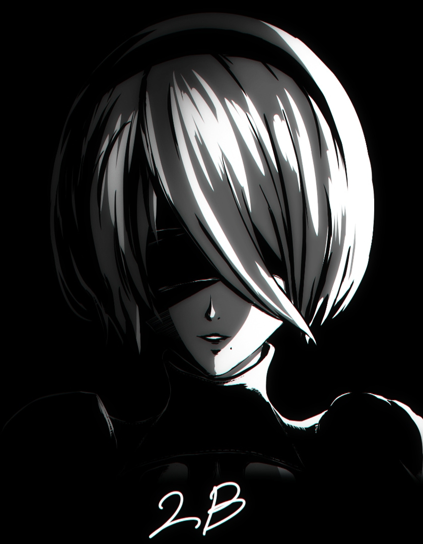 Download YoRHa No.2 Type B, NIER, video game, dark wallpaper, 840x1160, iPhone 4, iPhone 4S, iPod touch