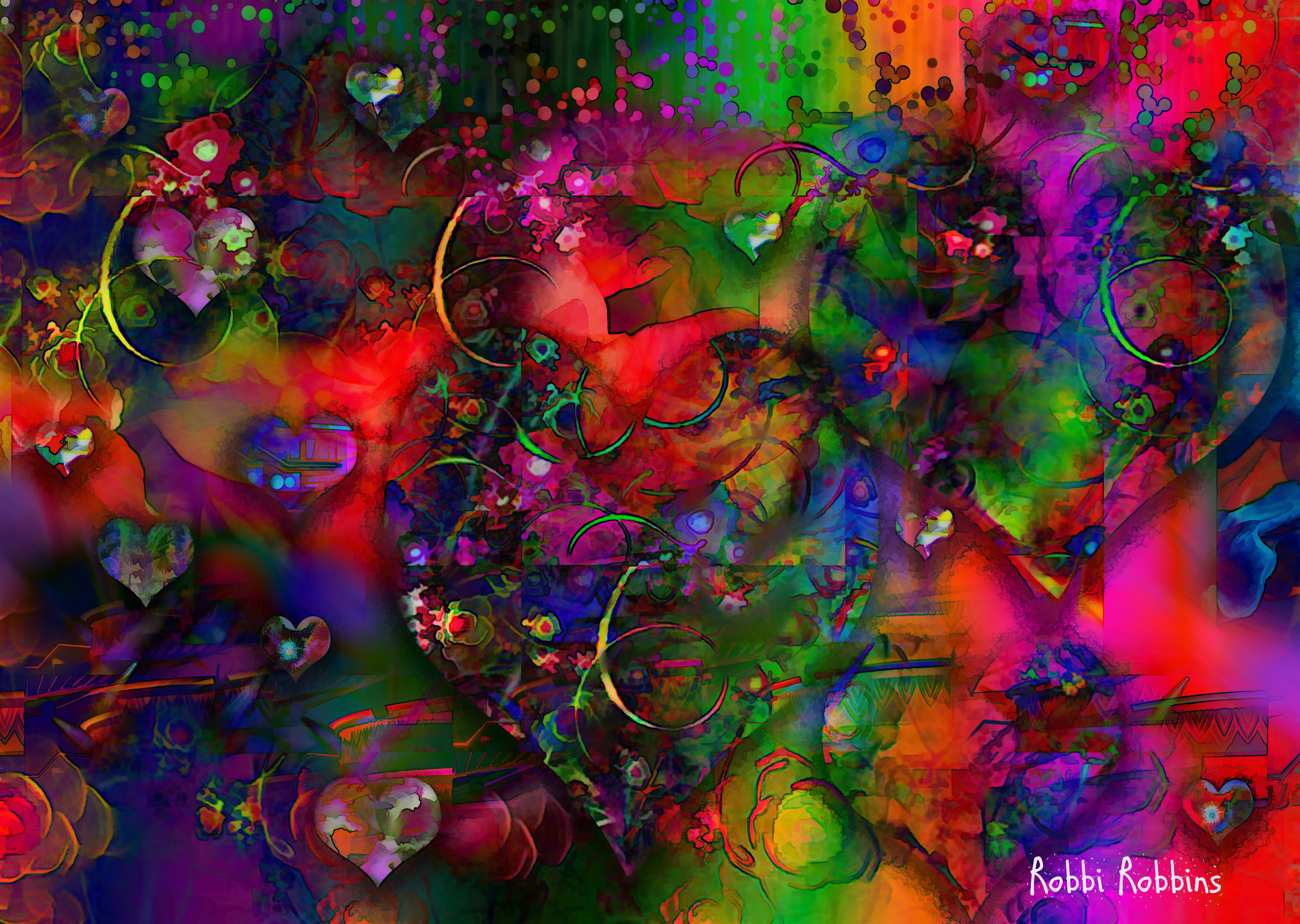 Wallpaper, colorful, Photohop, collage, photography, artwork, pattern, ART, day, hearts, brushes, valentines, photmanuplation, computer wallpaper, modern art, fractal art, special effects, psychedelic art 3240x2304
