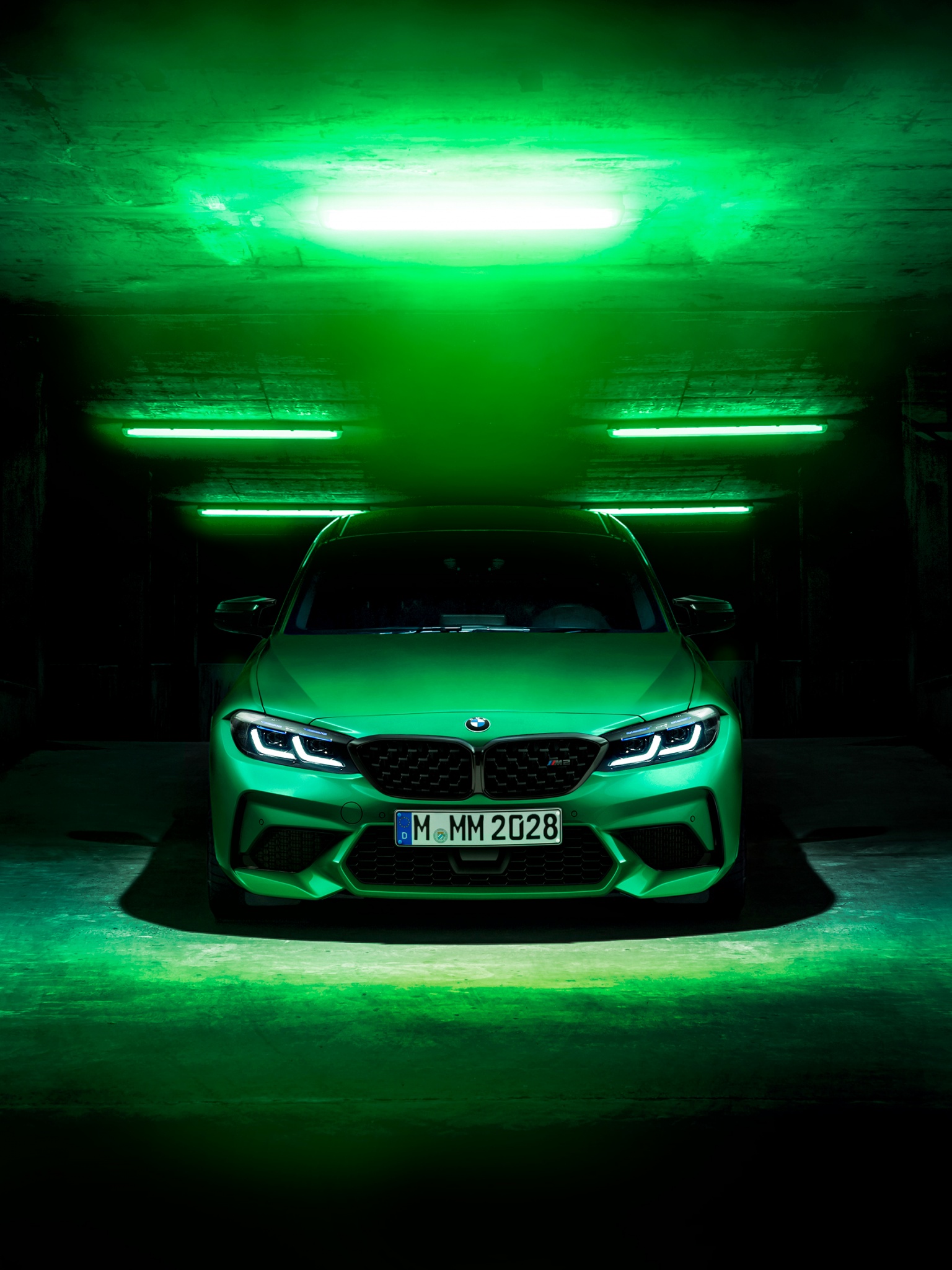 BMW M2 Wallpaper 4K, Green, Dark background, Cars