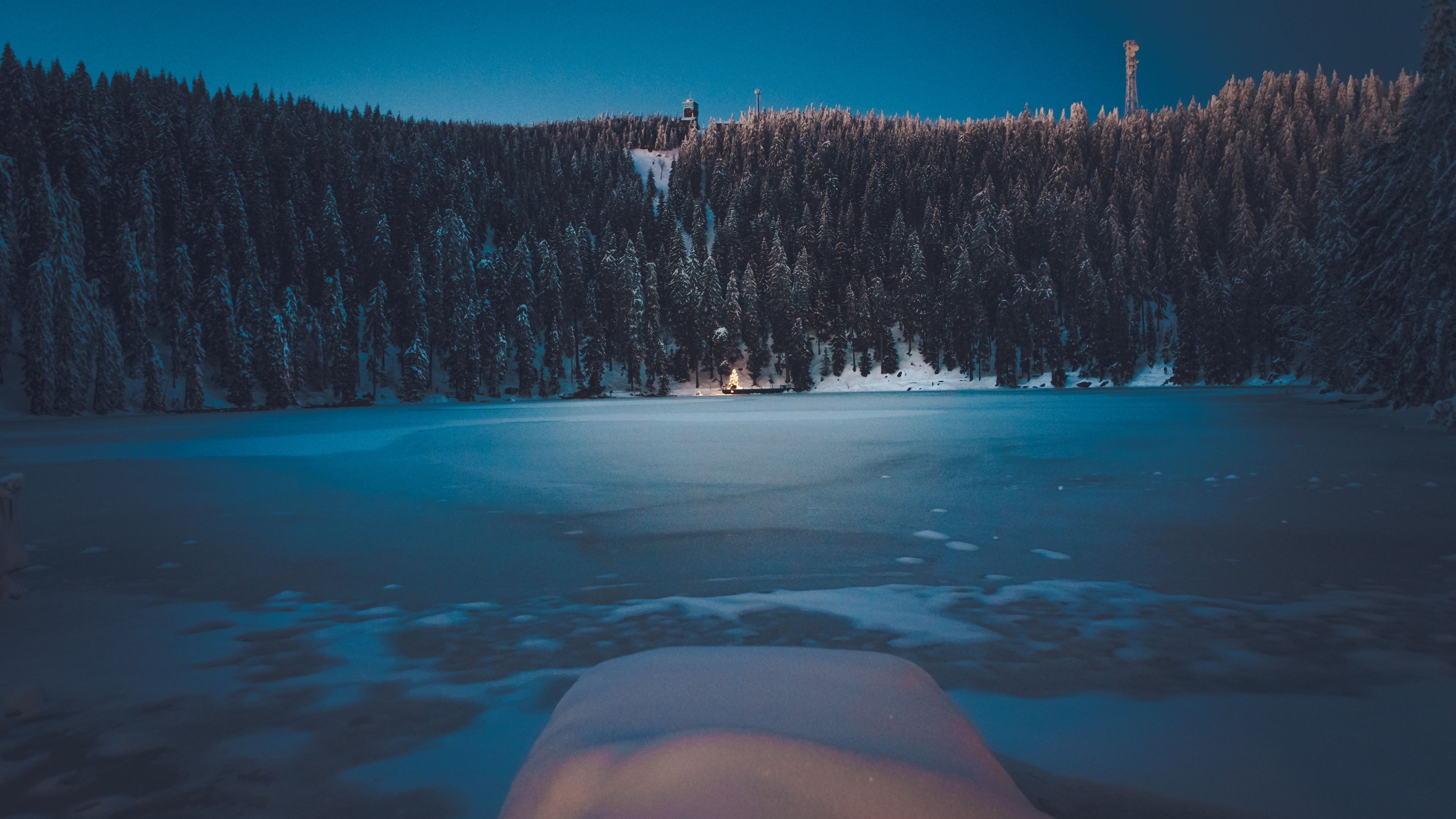 Wallpaper 4k Winter Forest Landscape Mountains Snow Trees 4k Wallpaper