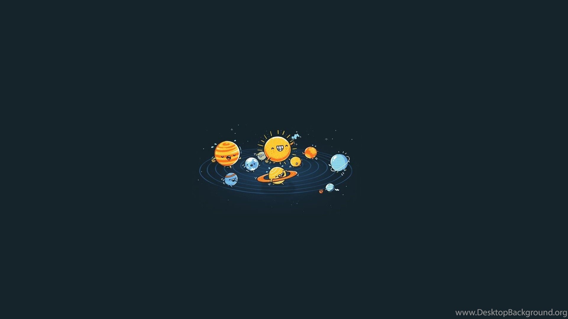Minimalistic Planets Funny Race Simple Background Wallpaper. Desktop Background