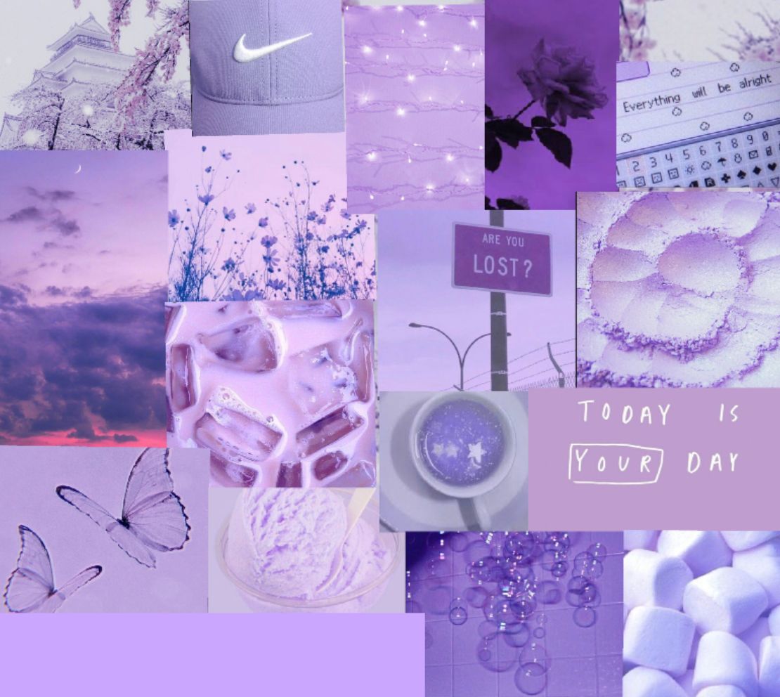 Download Purple Wall Collage Aesthetics Computer Wallpaper