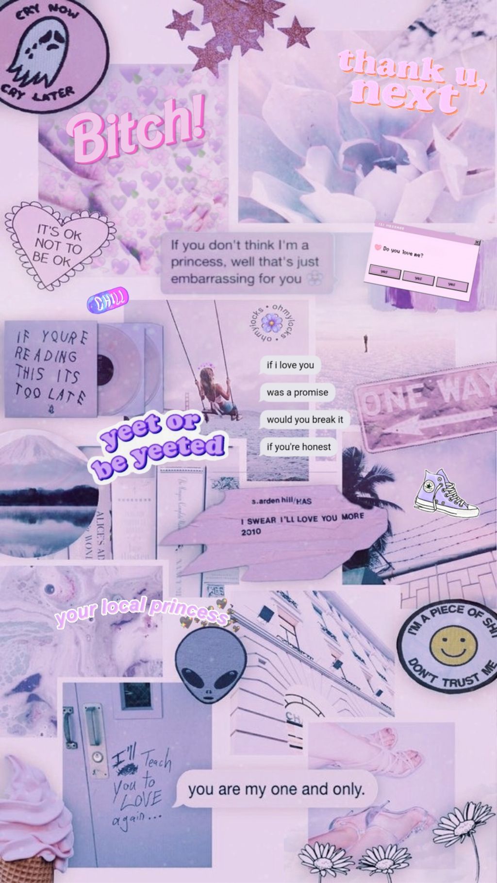 Purple Laptop Collage Wallpaper