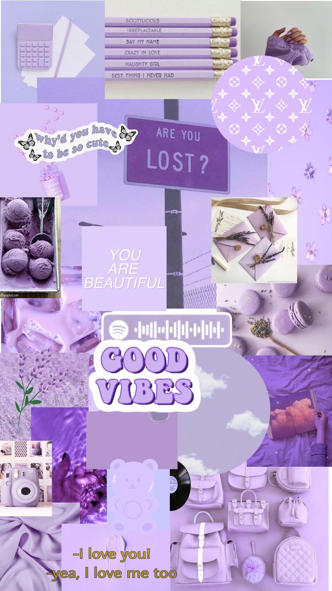 Pastel purple aesthetic collage wallpaper 4K of Wallpaper for Andriod