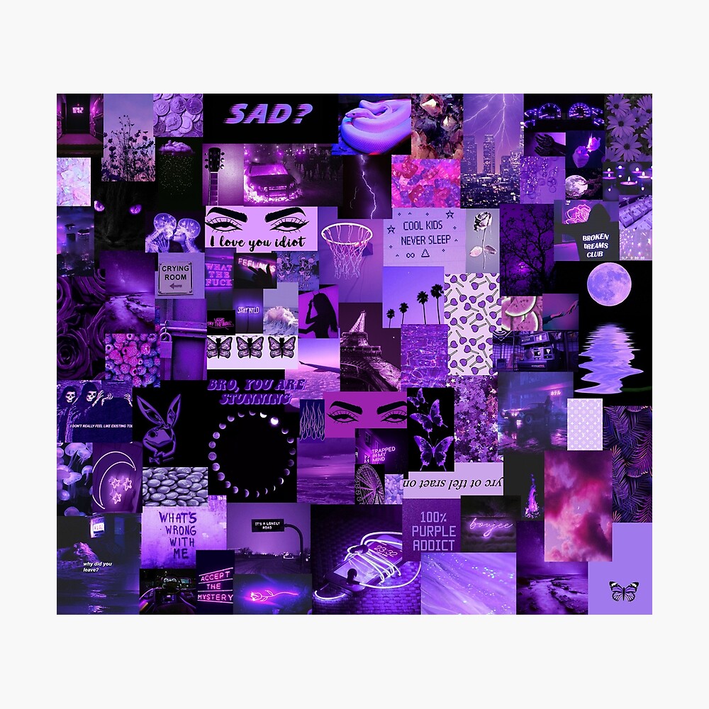 Purple Aesthetic Collage Metal Print