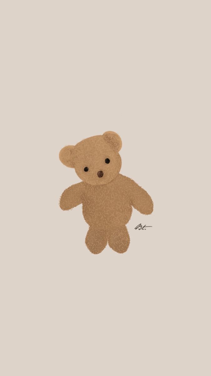 Teddy Bear Digital Illustration • IG • Open for any commissions!• Gift idea. Cute cartoon wallpaper, Wallpaper iphone cute, Cartoon wallpaper