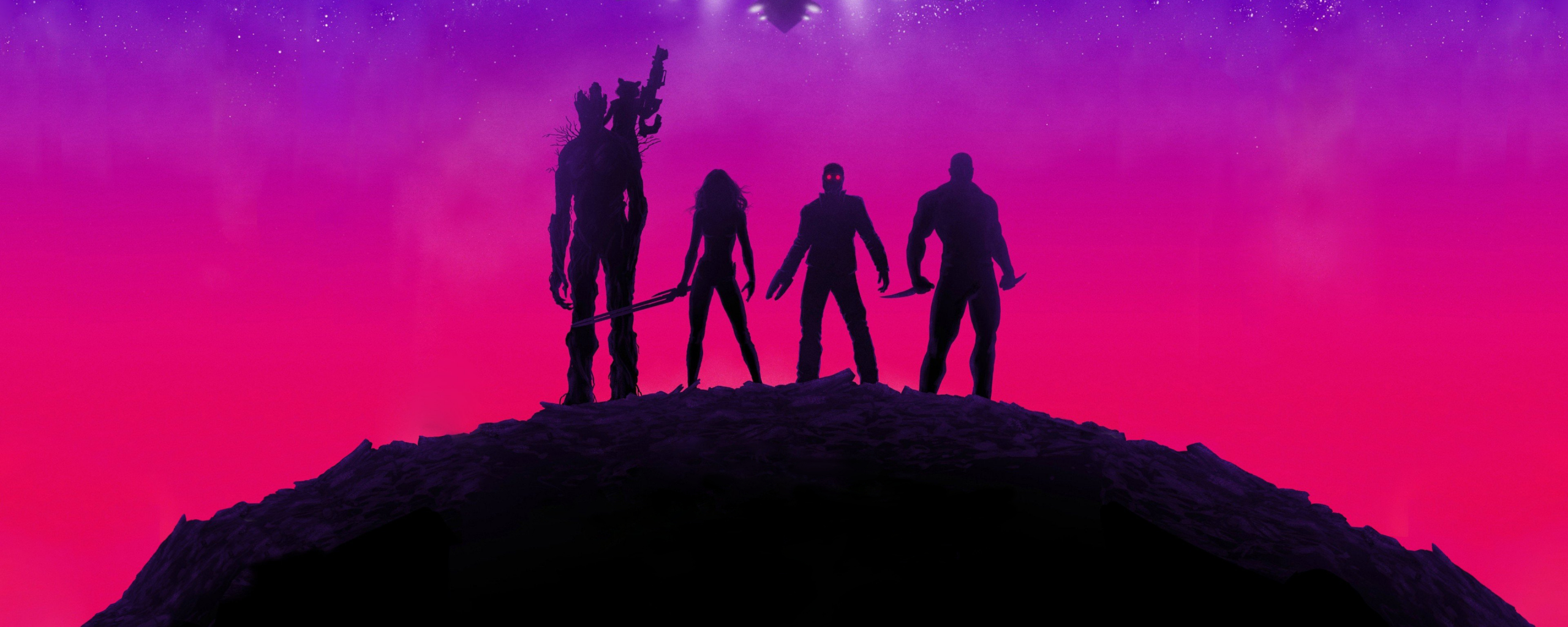 Desktop Wallpaper Guardians Of The Galaxy, Movie, Neon Lights, Team, Superhero, Poster, HD Image, Picture, Background, 9ec103